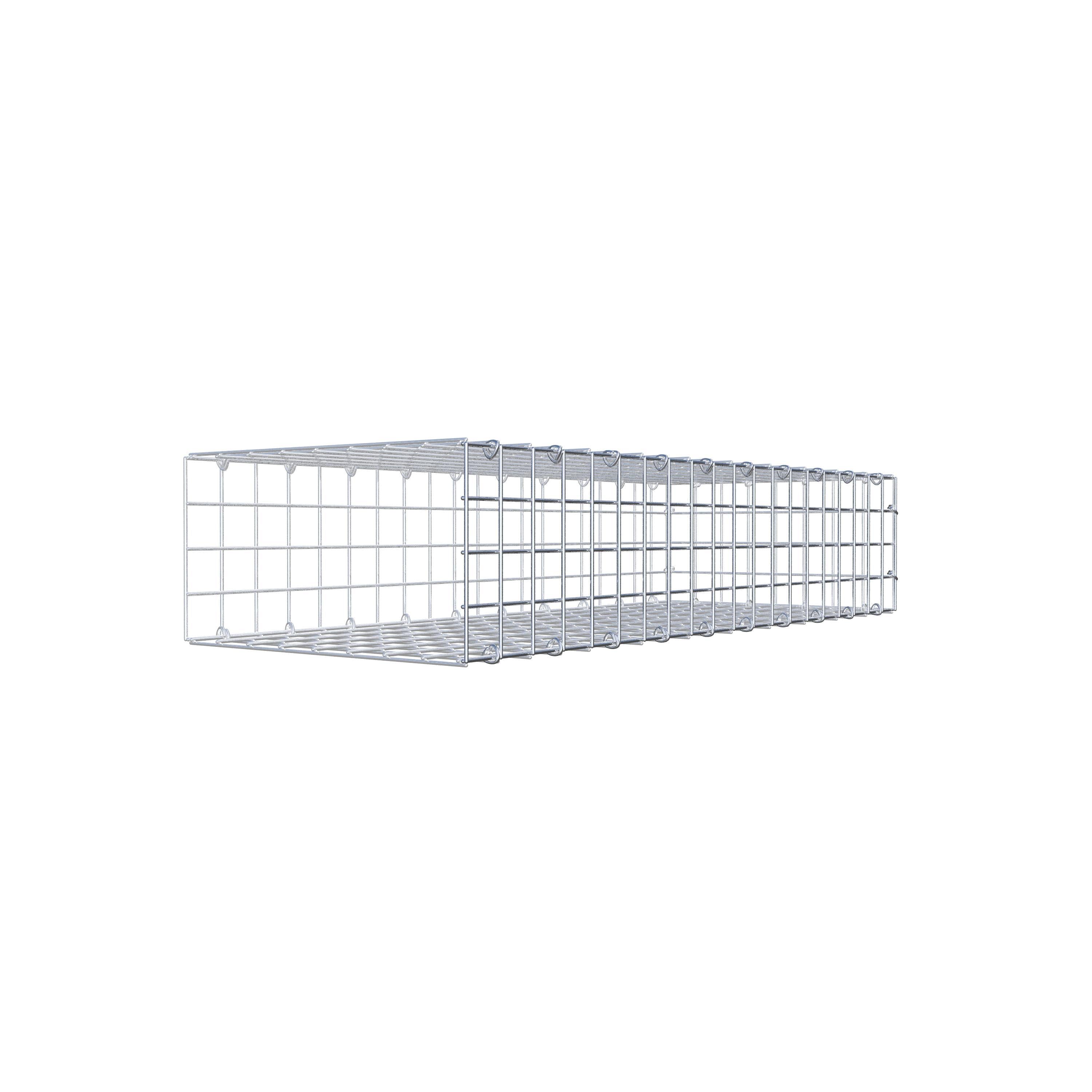 Gavión complementario de tipo 2 100 cm x 20 cm x 40 cm (largo x alto x fondo), malla 5 cm x 5 cm, anillo en C