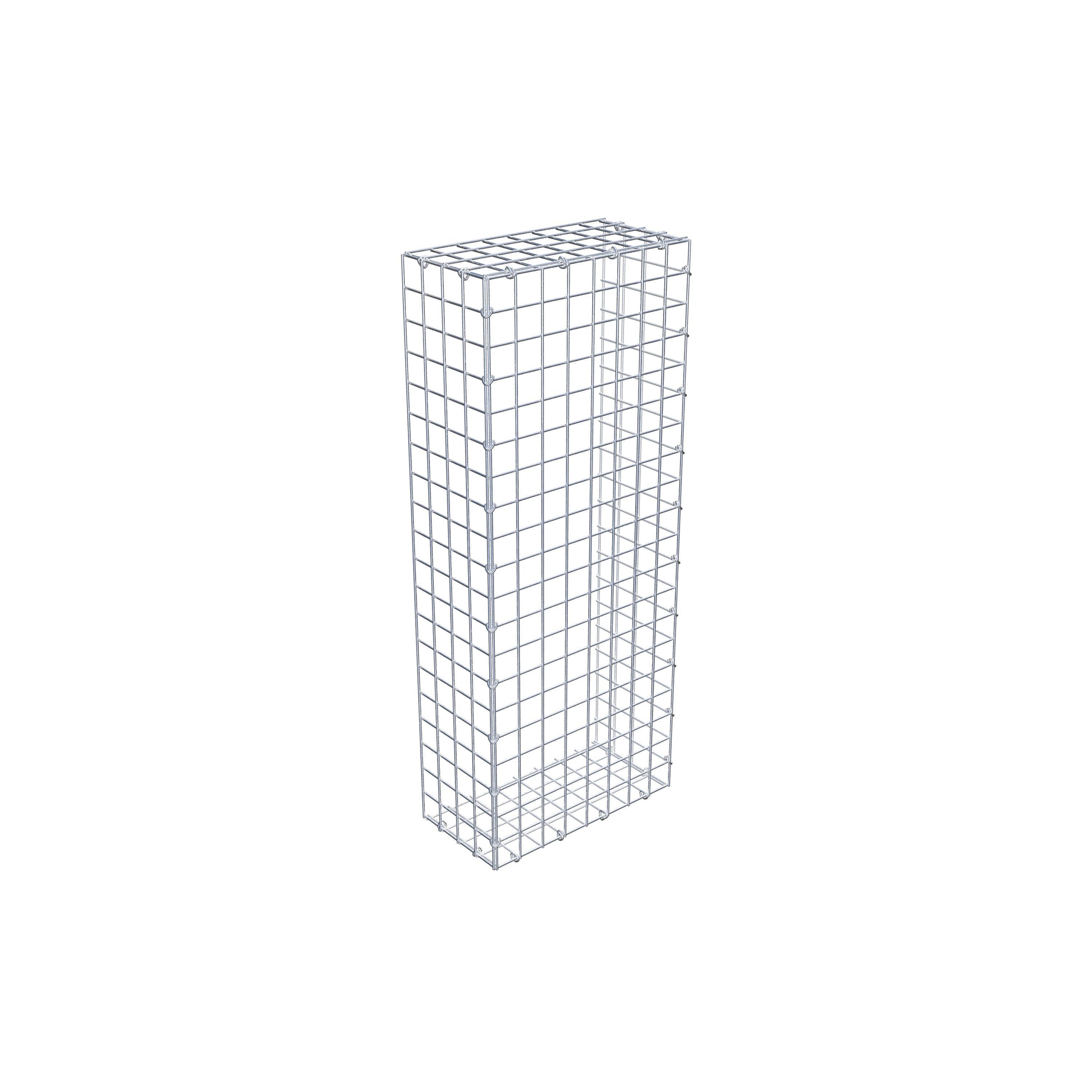 Gavión complementario de tipo 2 100 cm x 20 cm x 40 cm (largo x alto x fondo), malla 5 cm x 5 cm, anillo en C