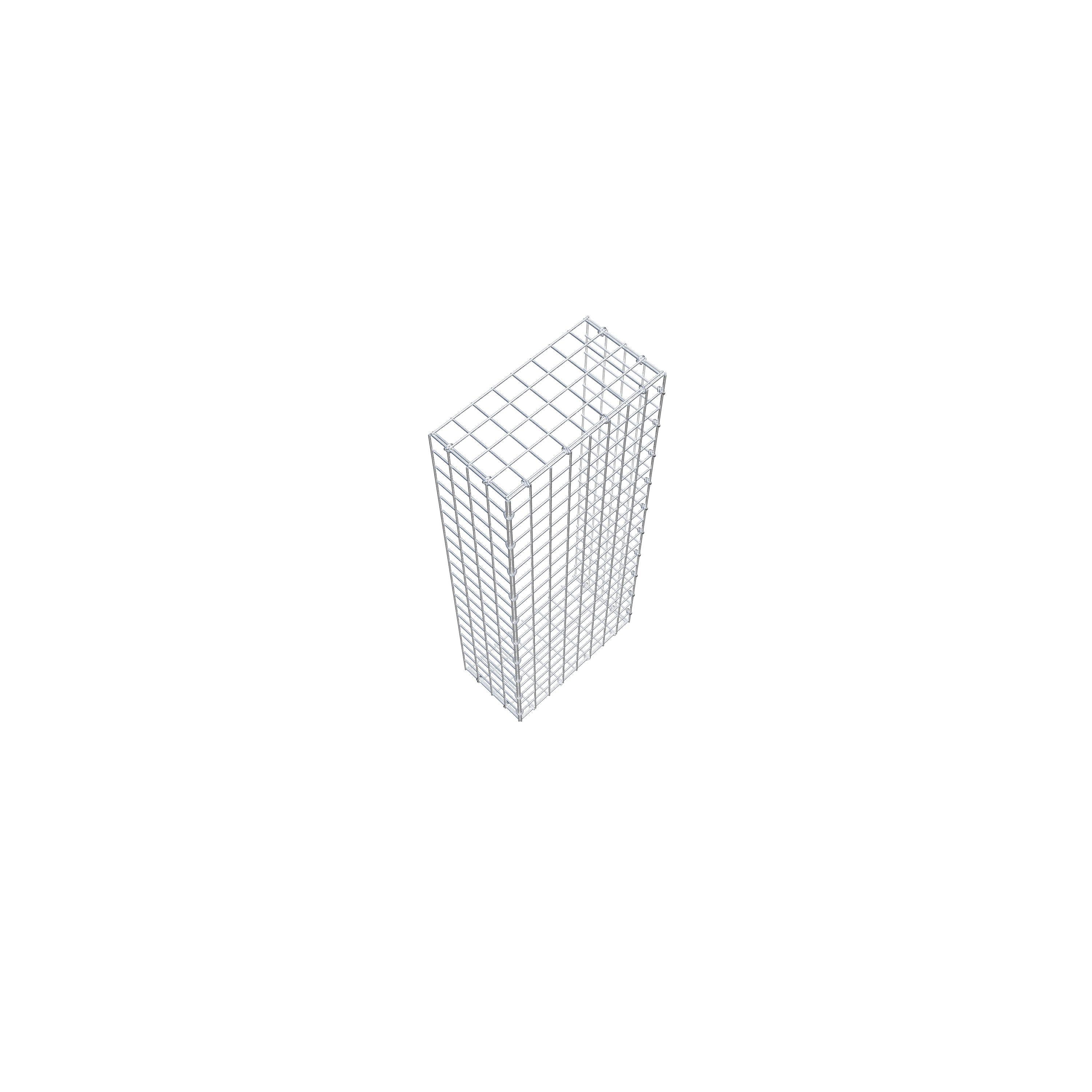 Gavión complementario de tipo 2 100 cm x 20 cm x 40 cm (largo x alto x fondo), malla 5 cm x 5 cm, anillo en C