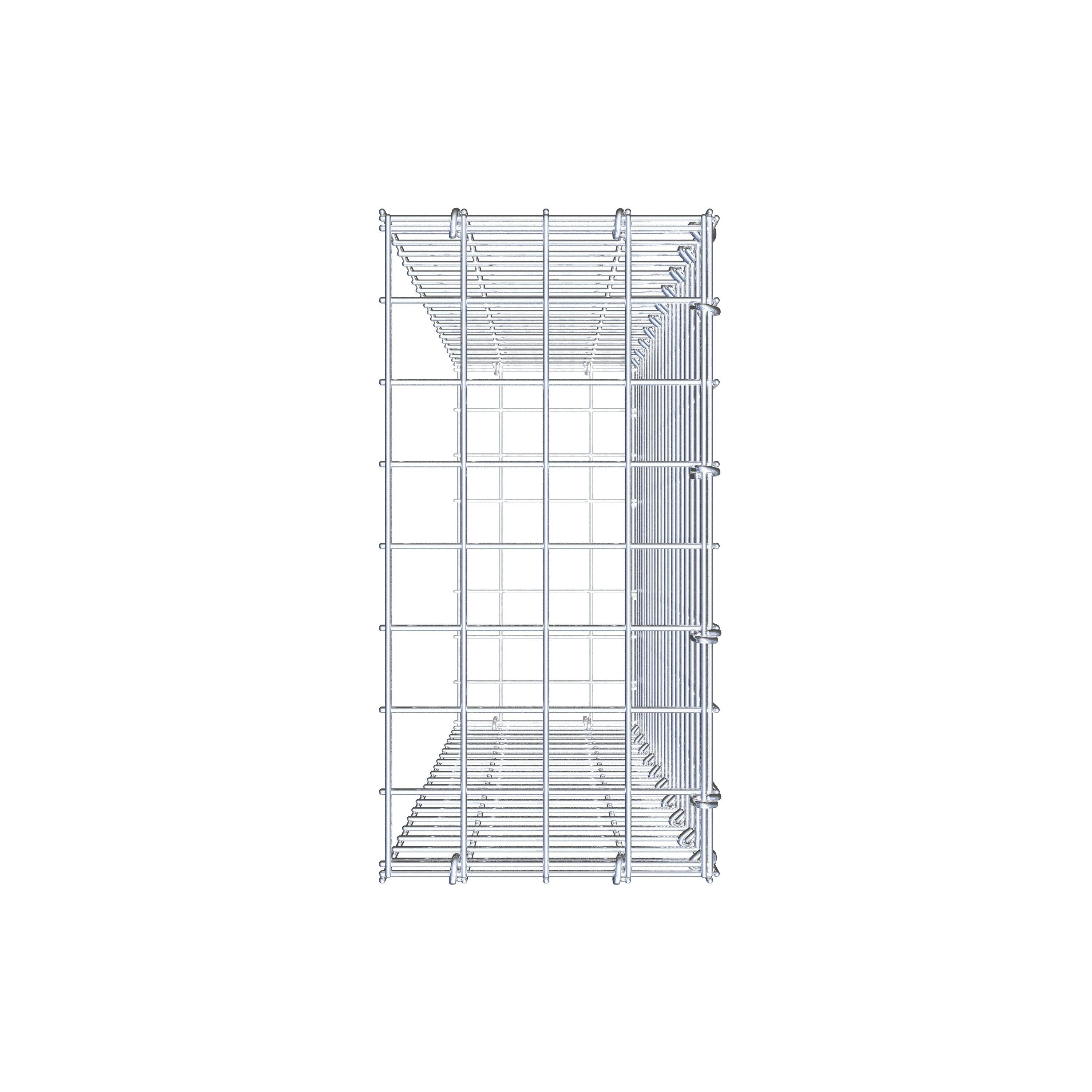 Gavión complementario de tipo 2 100 cm x 20 cm x 40 cm (largo x alto x fondo), malla 5 cm x 5 cm, anillo en C