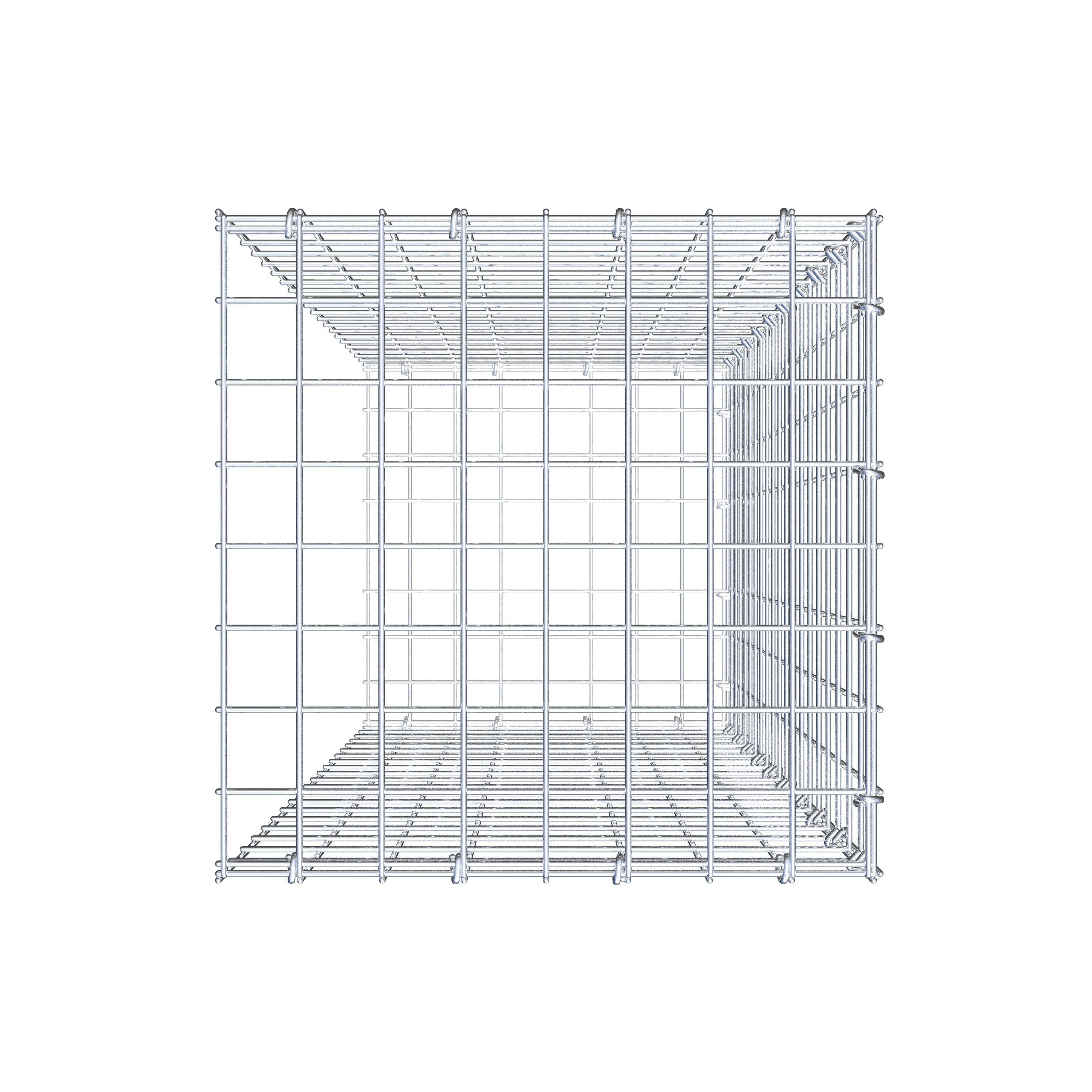 Mounted gabion type 2 100 cm x 40 cm x 40 cm (L x H x D), mesh size 5 cm x 5 cm, C-ring