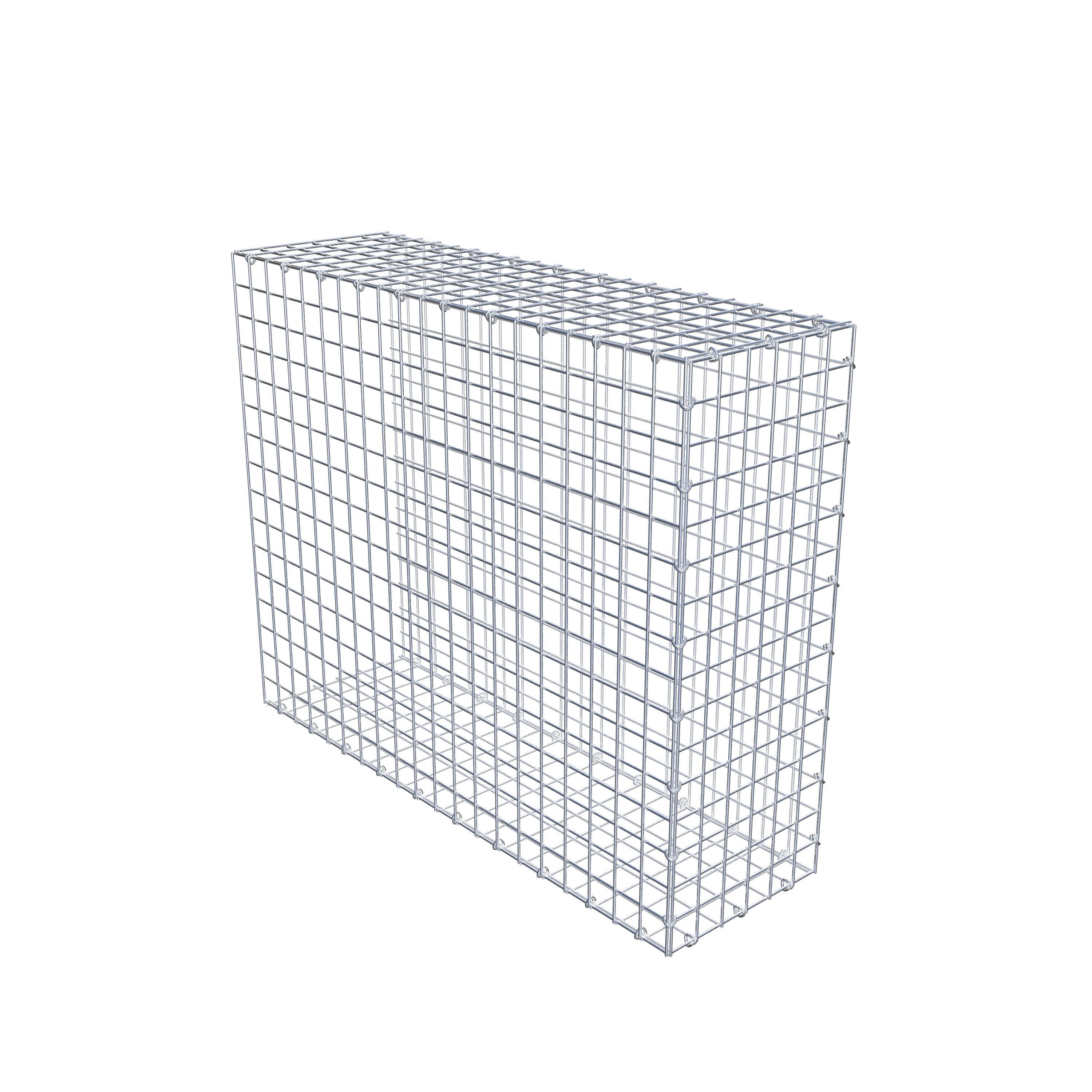 Typ 2 påbyggnadsgabion 100 cm x 80 cm x 30 cm (L x H x D), maskstorlek 5 cm x 5 cm, C-ring