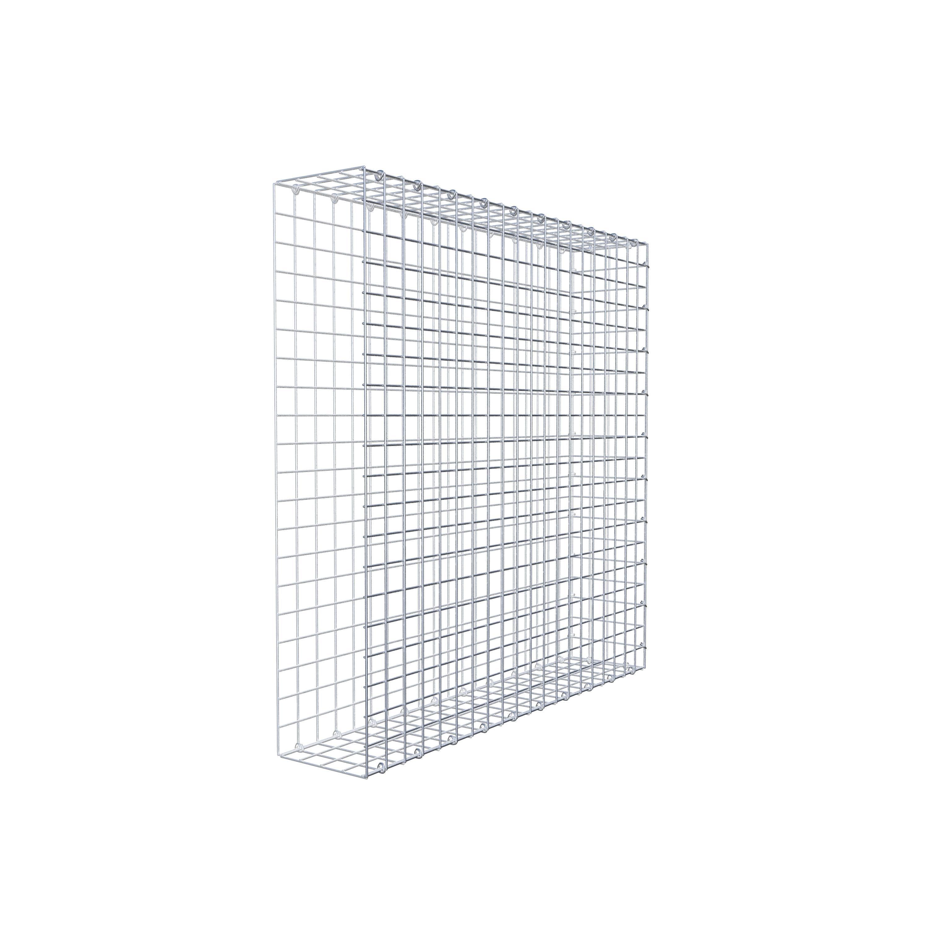 Bevestigbare schanskorf type 2 100 cm x 100 cm x 20 cm (L x H x D), maaswijdte 5 cm x 5 cm, C-ring