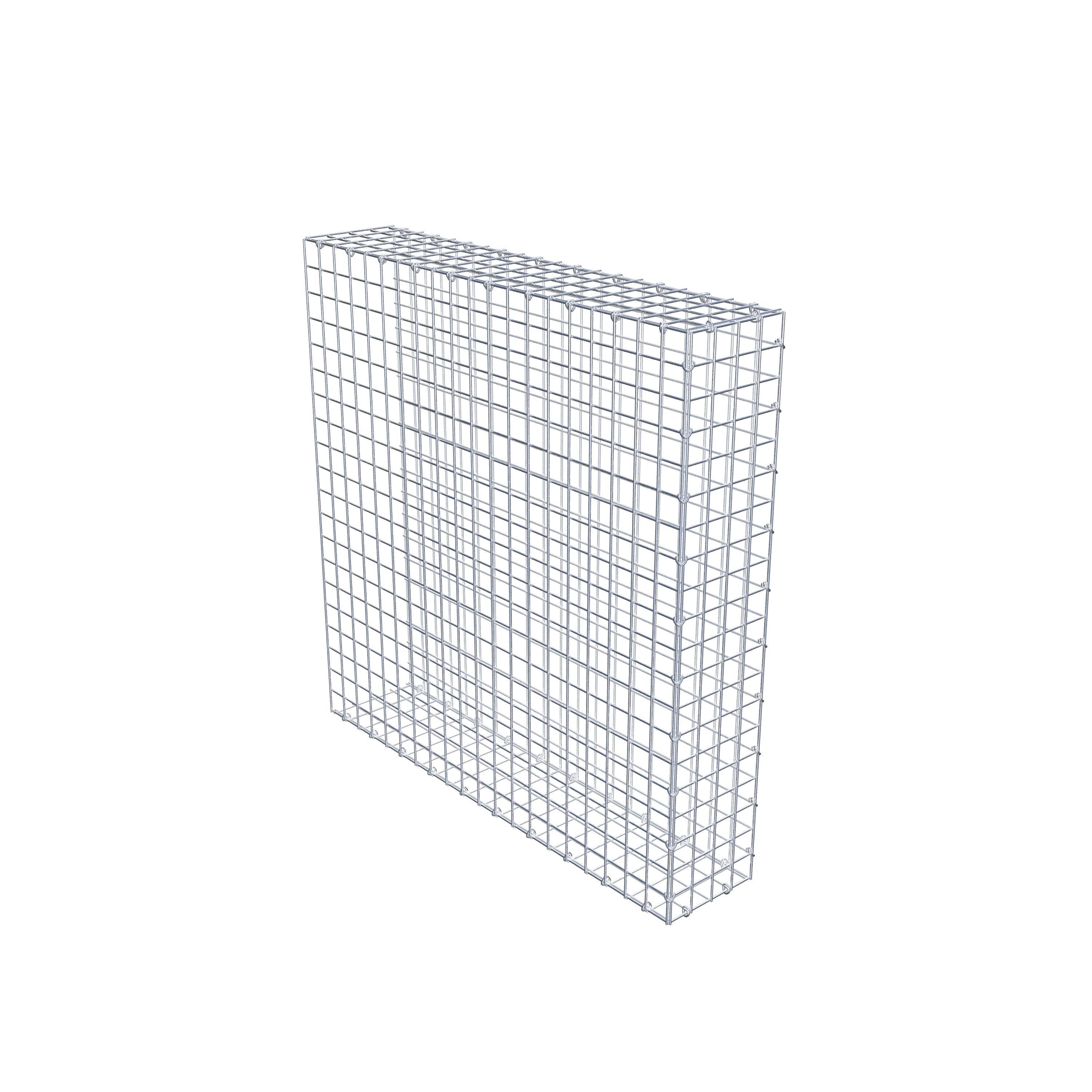 Bevestigbare schanskorf type 2 100 cm x 100 cm x 20 cm (L x H x D), maaswijdte 5 cm x 5 cm, C-ring
