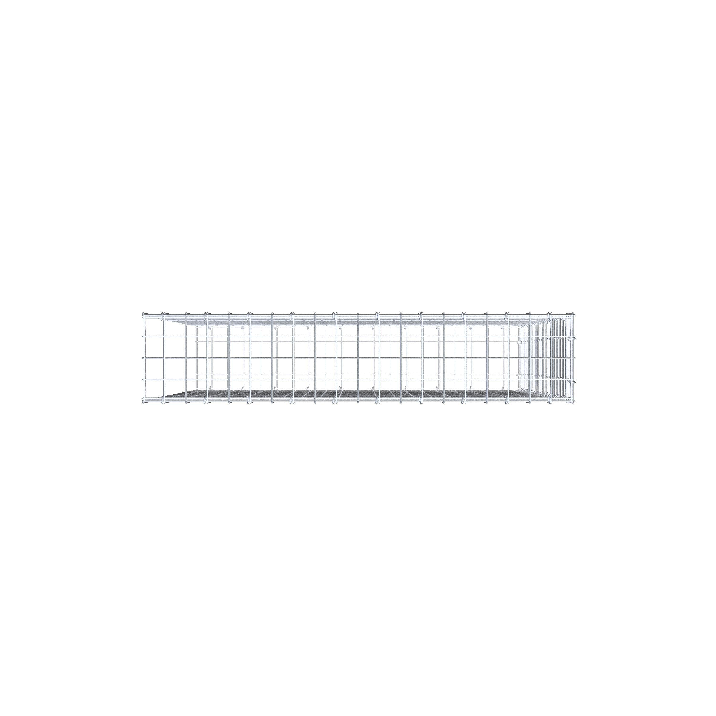 Bevestigbare schanskorf type 2 100 cm x 100 cm x 20 cm (L x H x D), maaswijdte 5 cm x 5 cm, C-ring