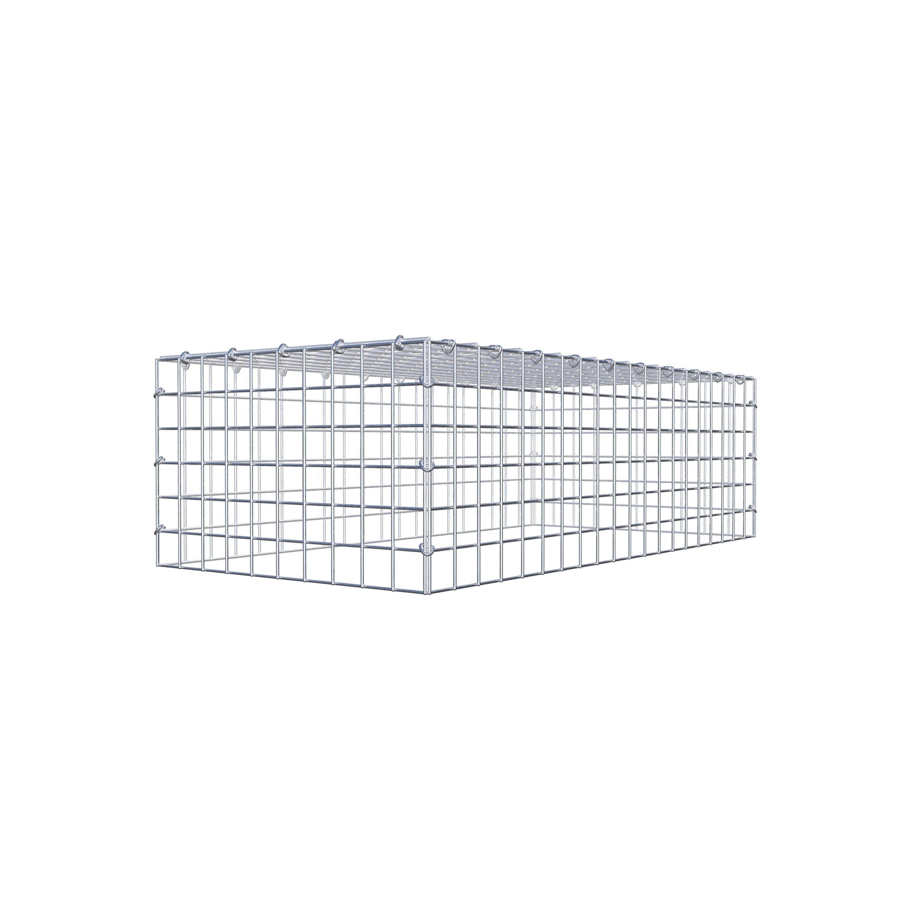 Mounted gabion type 3 100 cm x 30 cm x 50 cm (L x H x D), mesh size 5 cm x 5 cm, C-ring