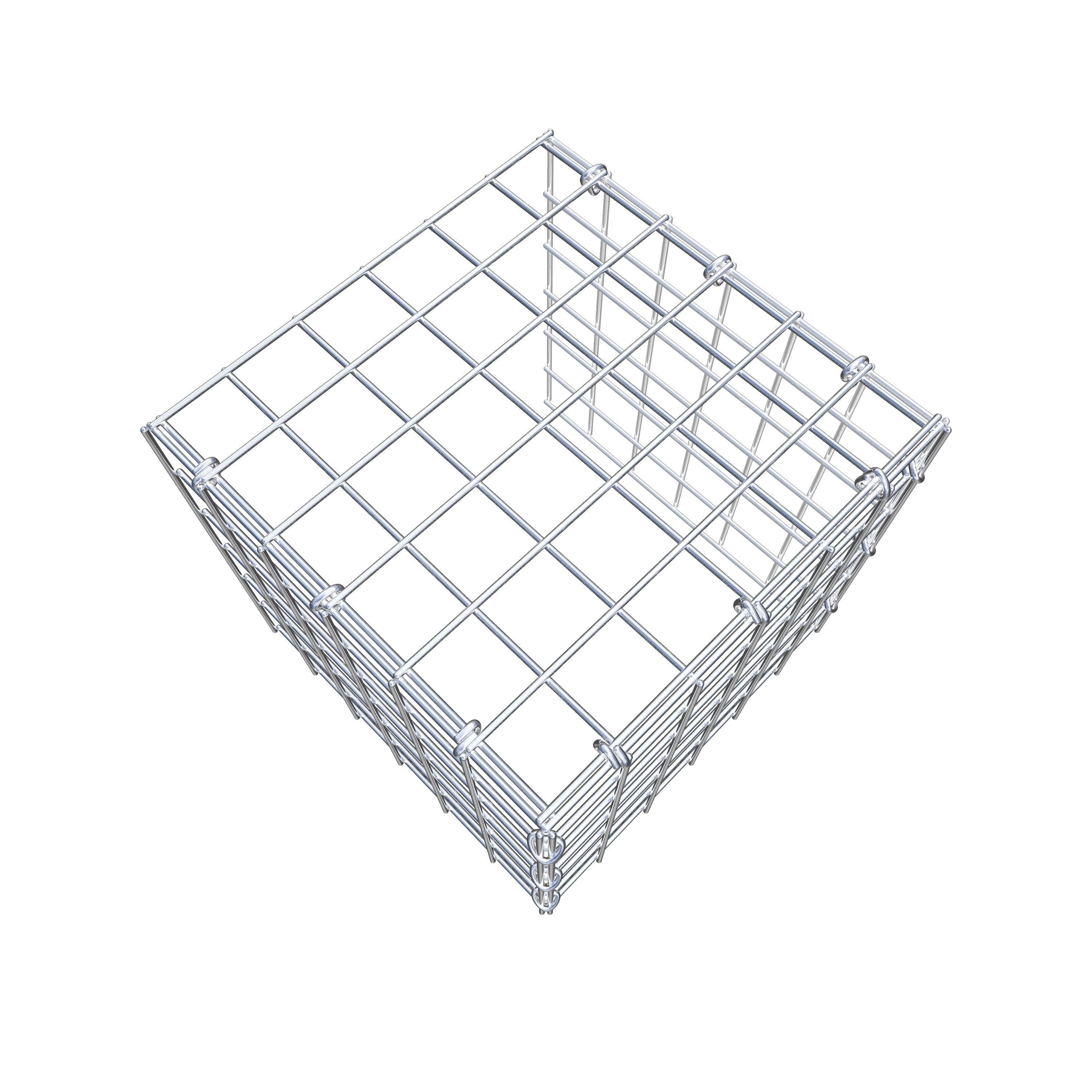 Opbouw schanskorf type 4 30 cm x 30 cm x 30 cm (L x H x D), maaswijdte 5 cm x 5 cm, C-ring