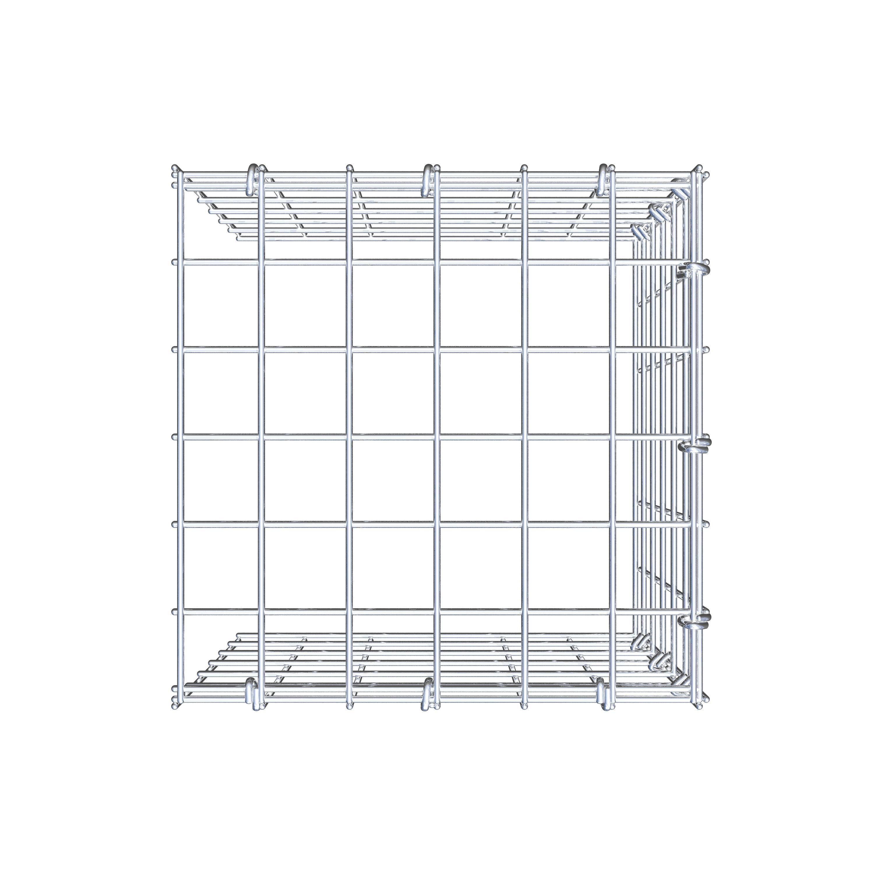 Opbouw schanskorf type 4 30 cm x 30 cm x 30 cm (L x H x D), maaswijdte 5 cm x 5 cm, C-ring