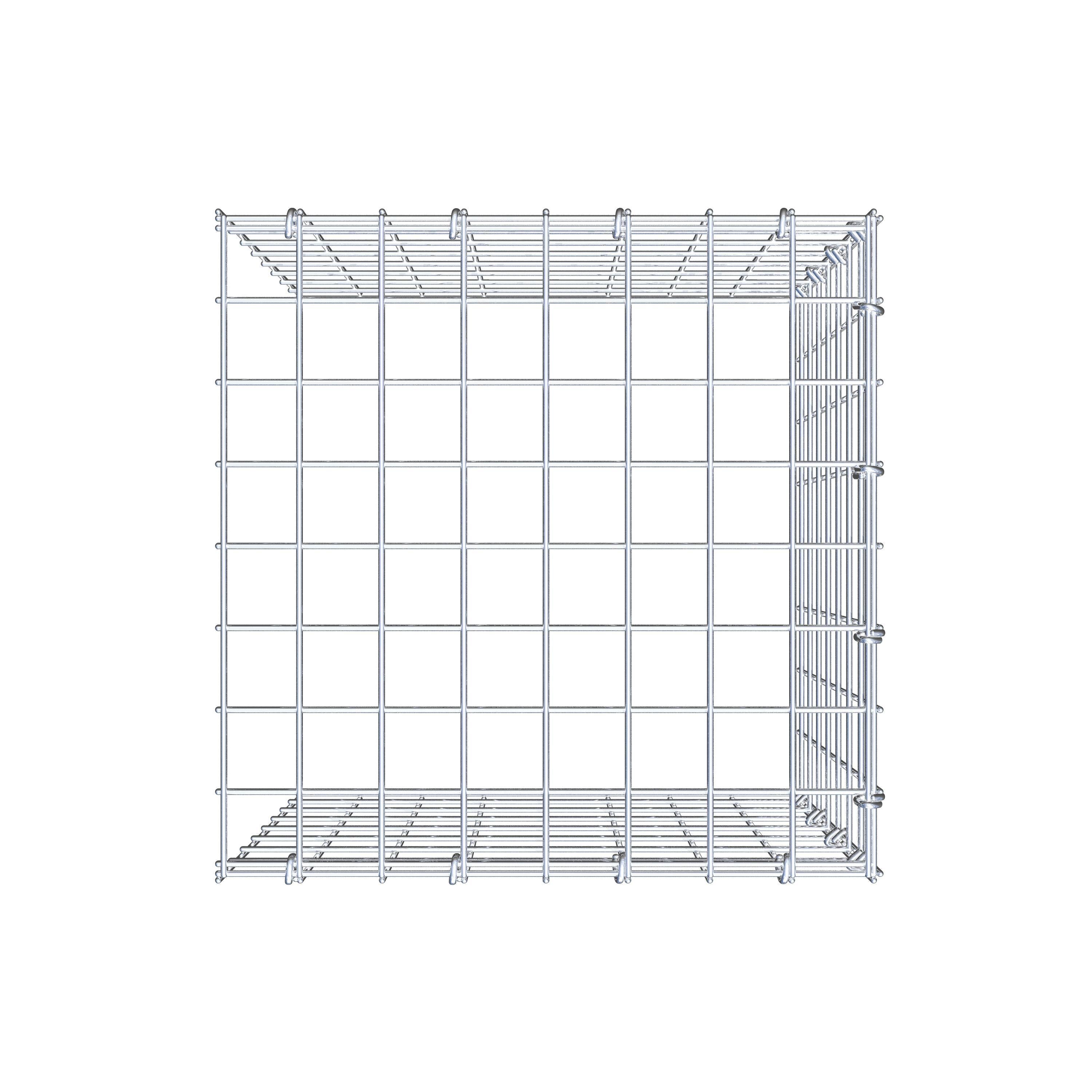 Mounted gabion type 4 40 cm x 40 cm x 40 cm (L x H x D), mesh size 5 cm x 5 cm, C-ring