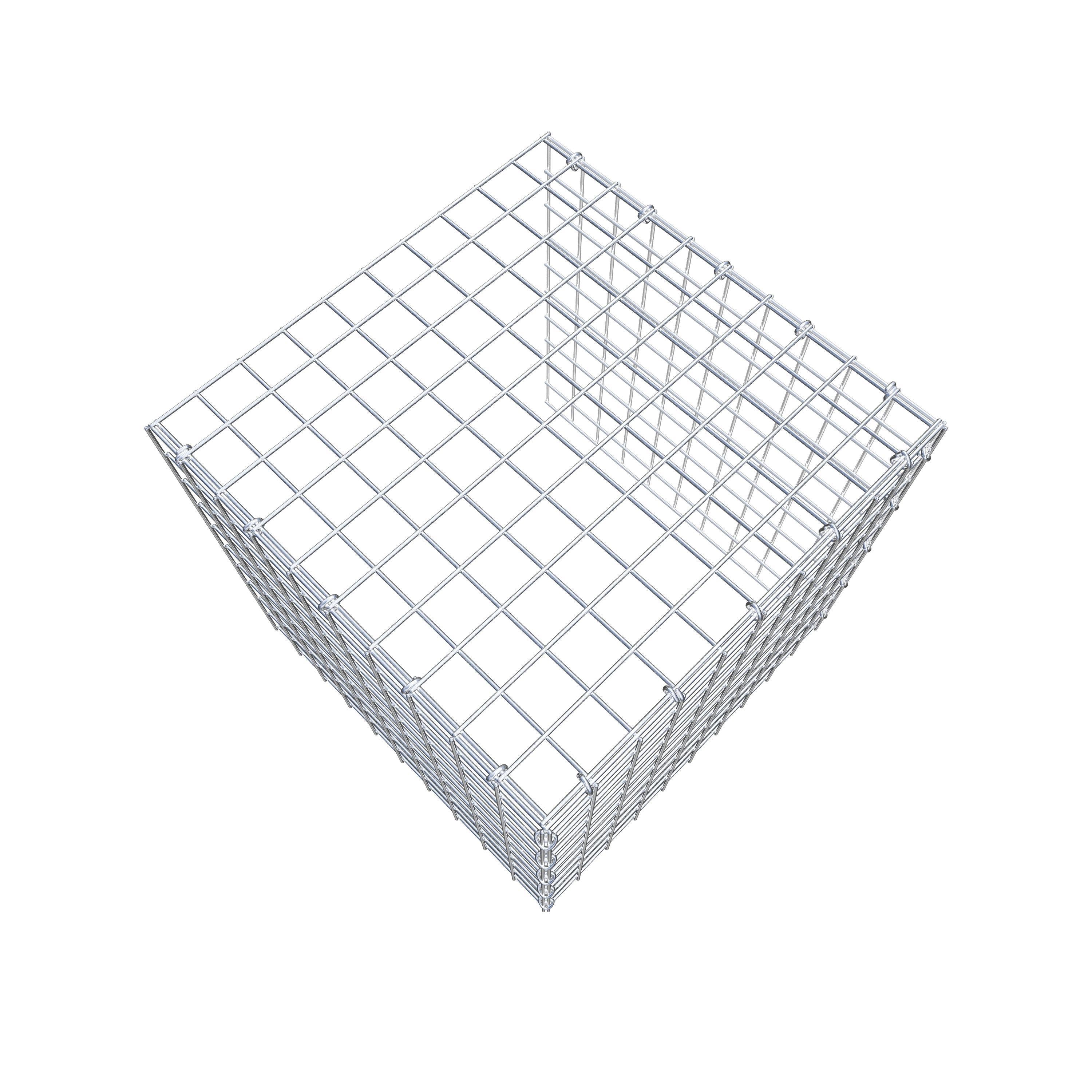 Opbouw schanskorf type 4 50 cm x 50 cm x 50 cm (L x H x D), maaswijdte 5 cm x 5 cm, C-ring