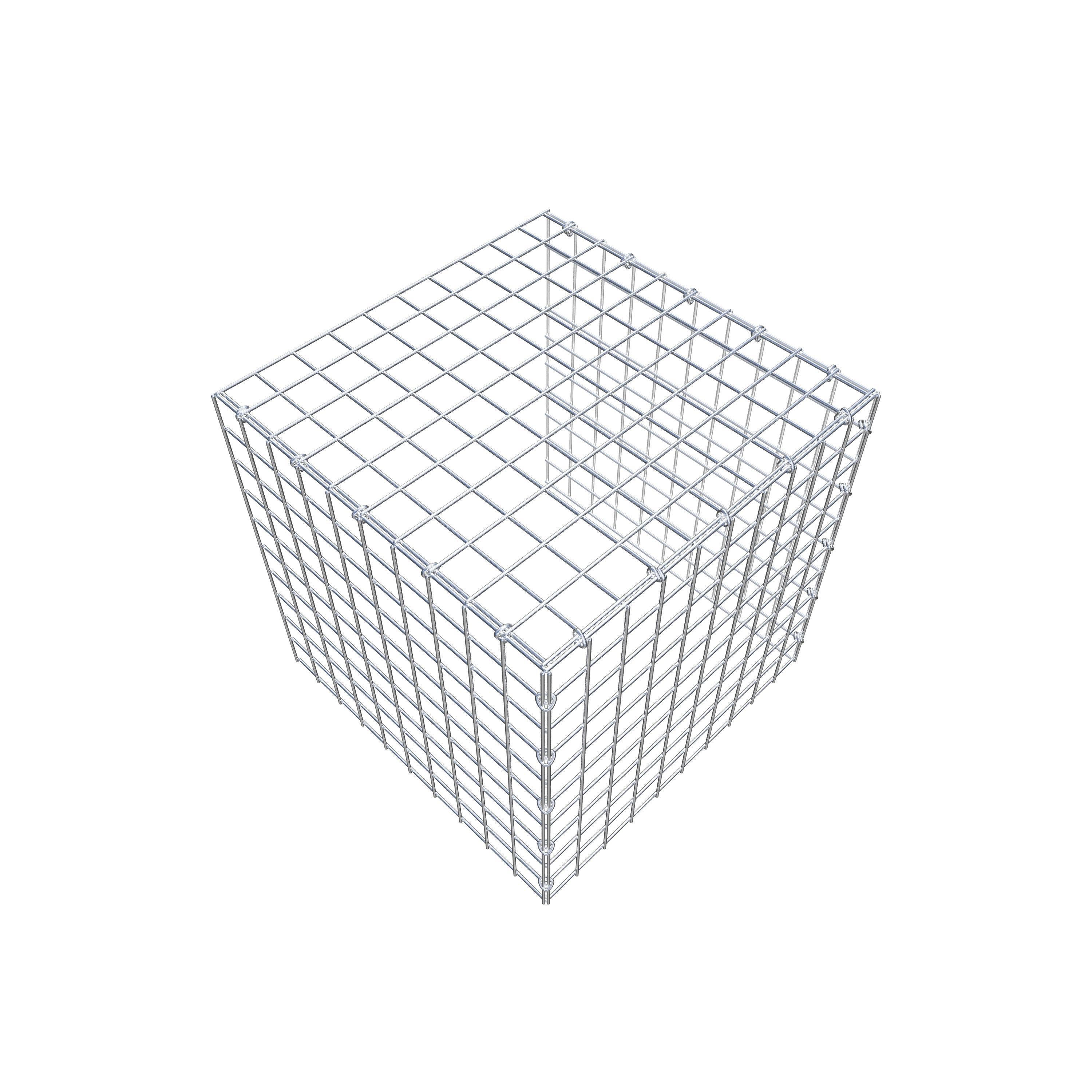Opbouw schanskorf type 4 50 cm x 50 cm x 50 cm (L x H x D), maaswijdte 5 cm x 5 cm, C-ring