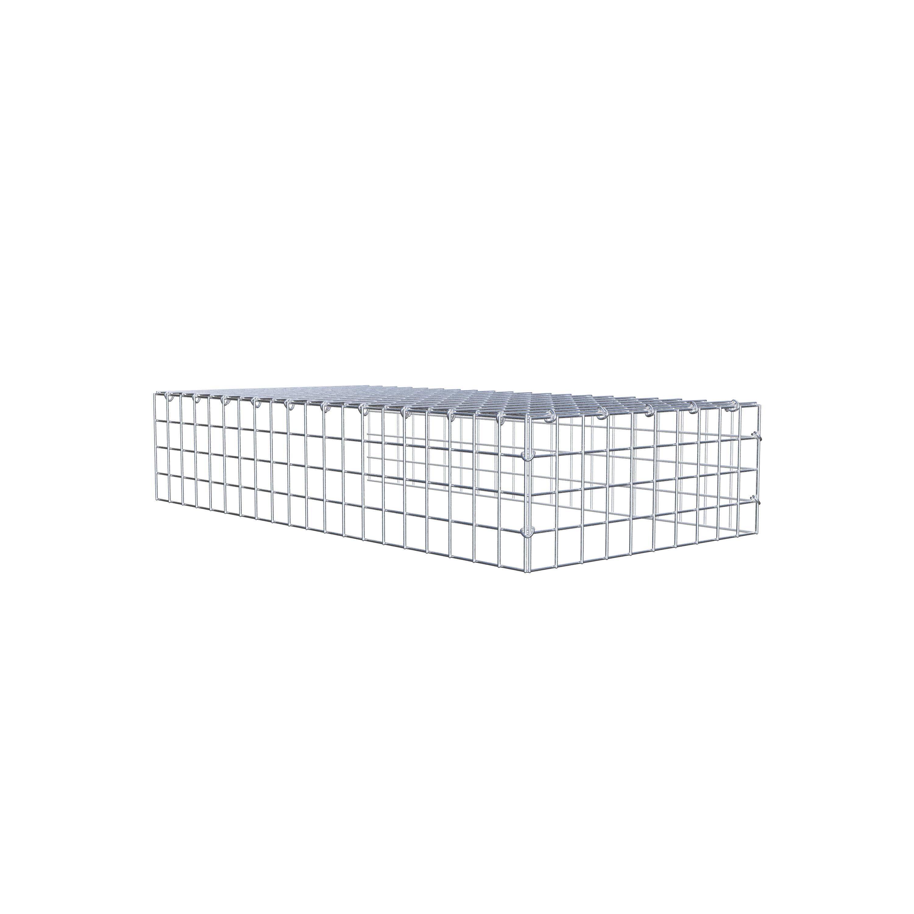 Type 4 oplegkorf 100 cm x 20 cm x 50 cm (L x H x D), maaswijdte 5 cm x 5 cm, C-ring