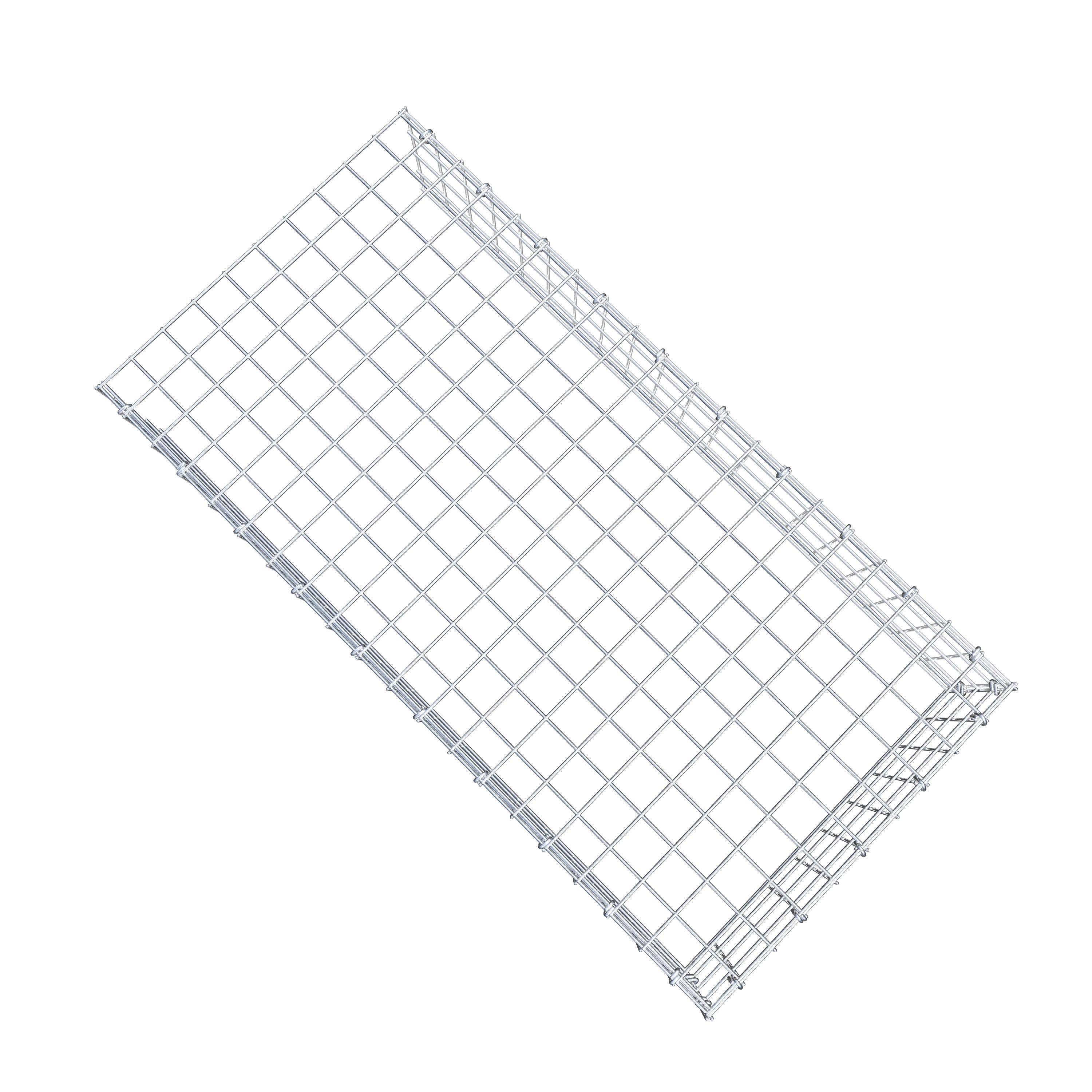 Type 4 oplegkorf 100 cm x 20 cm x 50 cm (L x H x D), maaswijdte 5 cm x 5 cm, C-ring