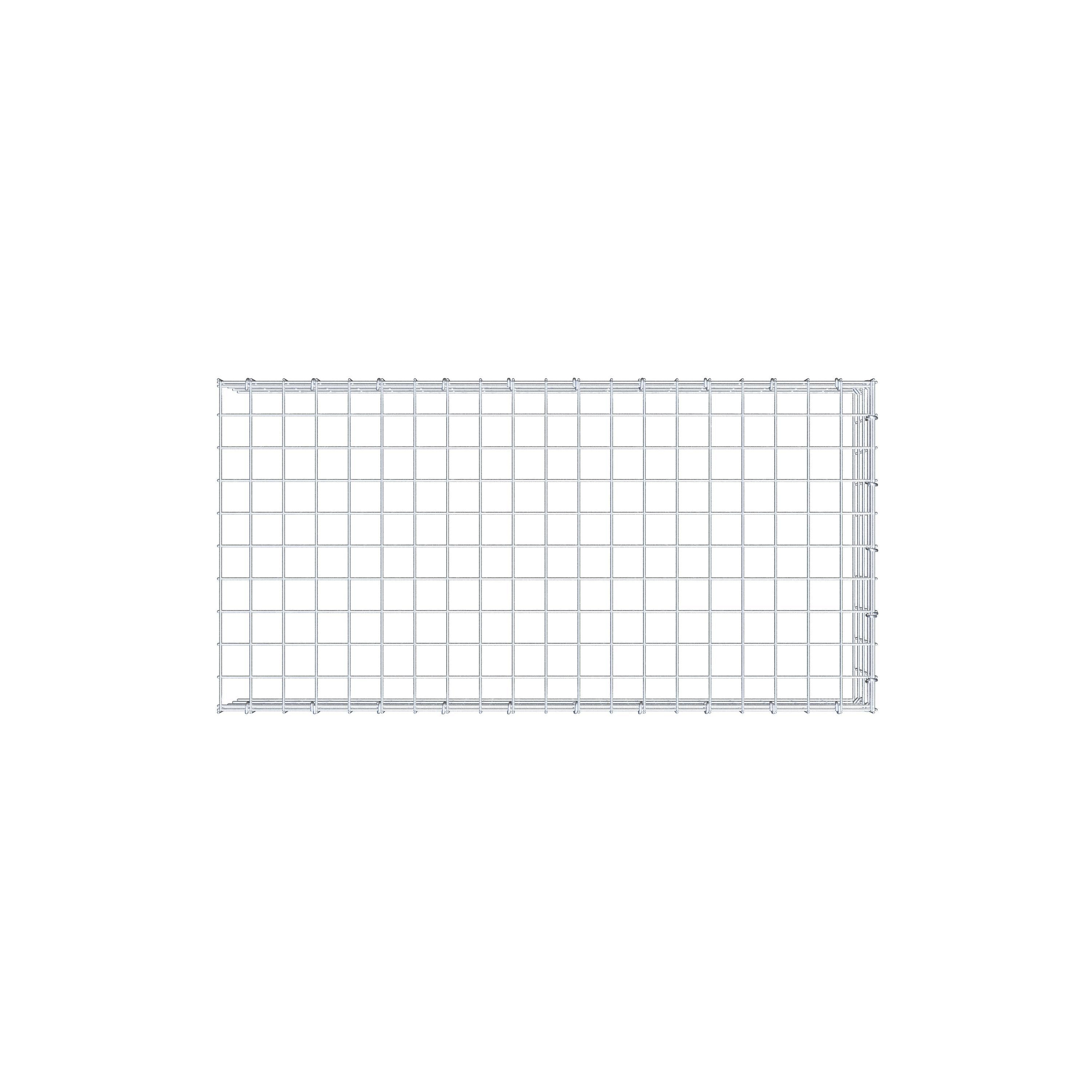 Type 4 oplegkorf 100 cm x 20 cm x 50 cm (L x H x D), maaswijdte 5 cm x 5 cm, C-ring