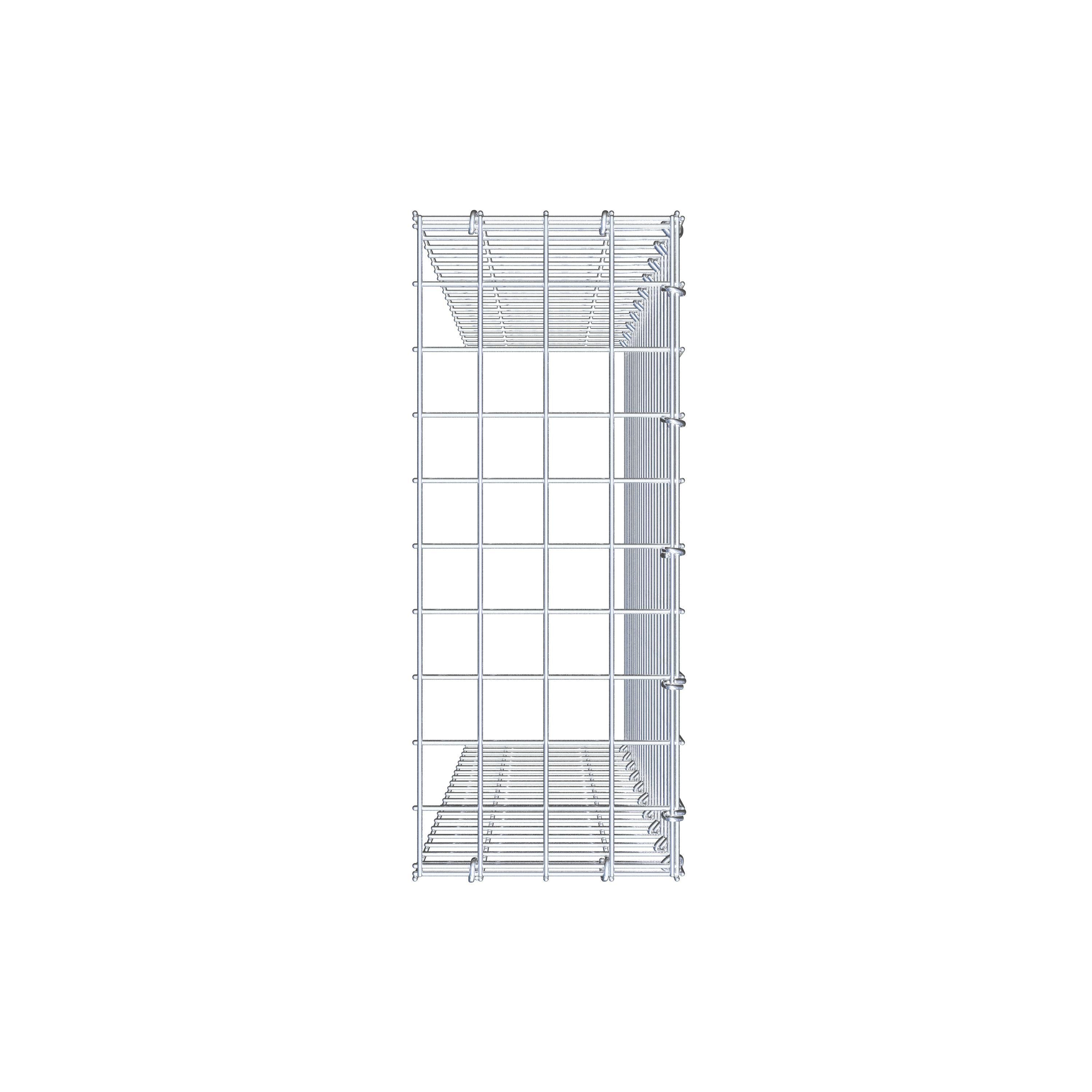 Type 4 oplegkorf 100 cm x 20 cm x 50 cm (L x H x D), maaswijdte 5 cm x 5 cm, C-ring