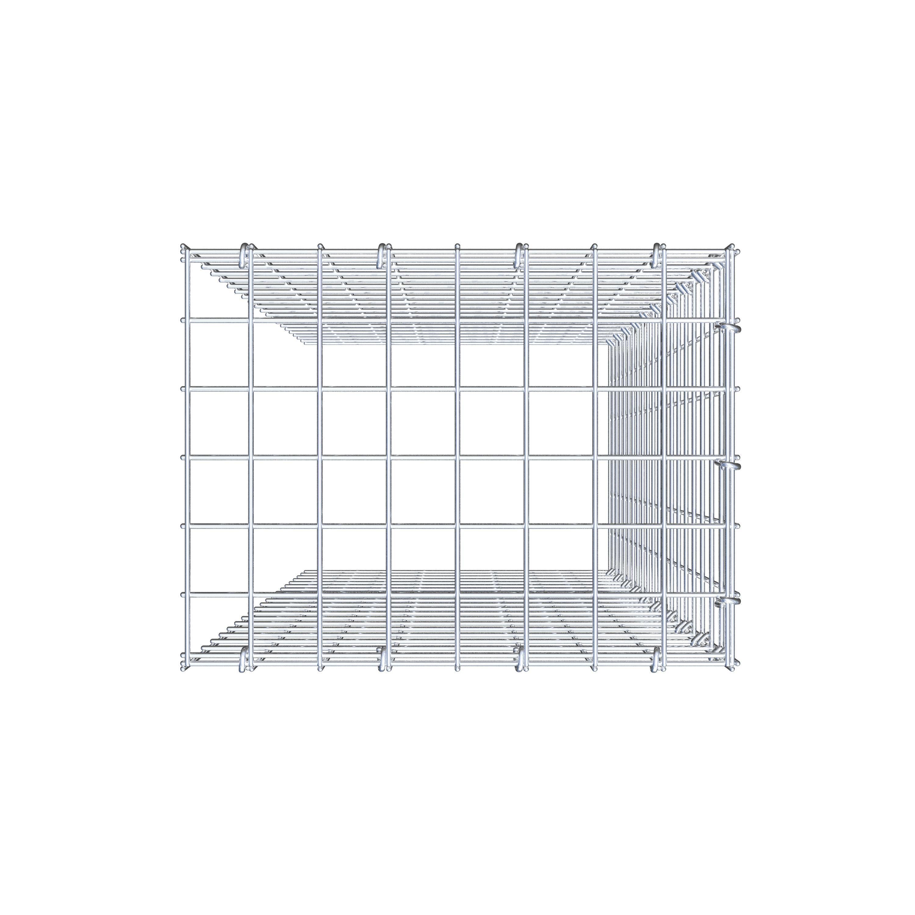 Opzetpaal type 4 100 cm x 40 cm x 30 cm (L x H x D), maaswijdte 5 cm x 5 cm, C-ring