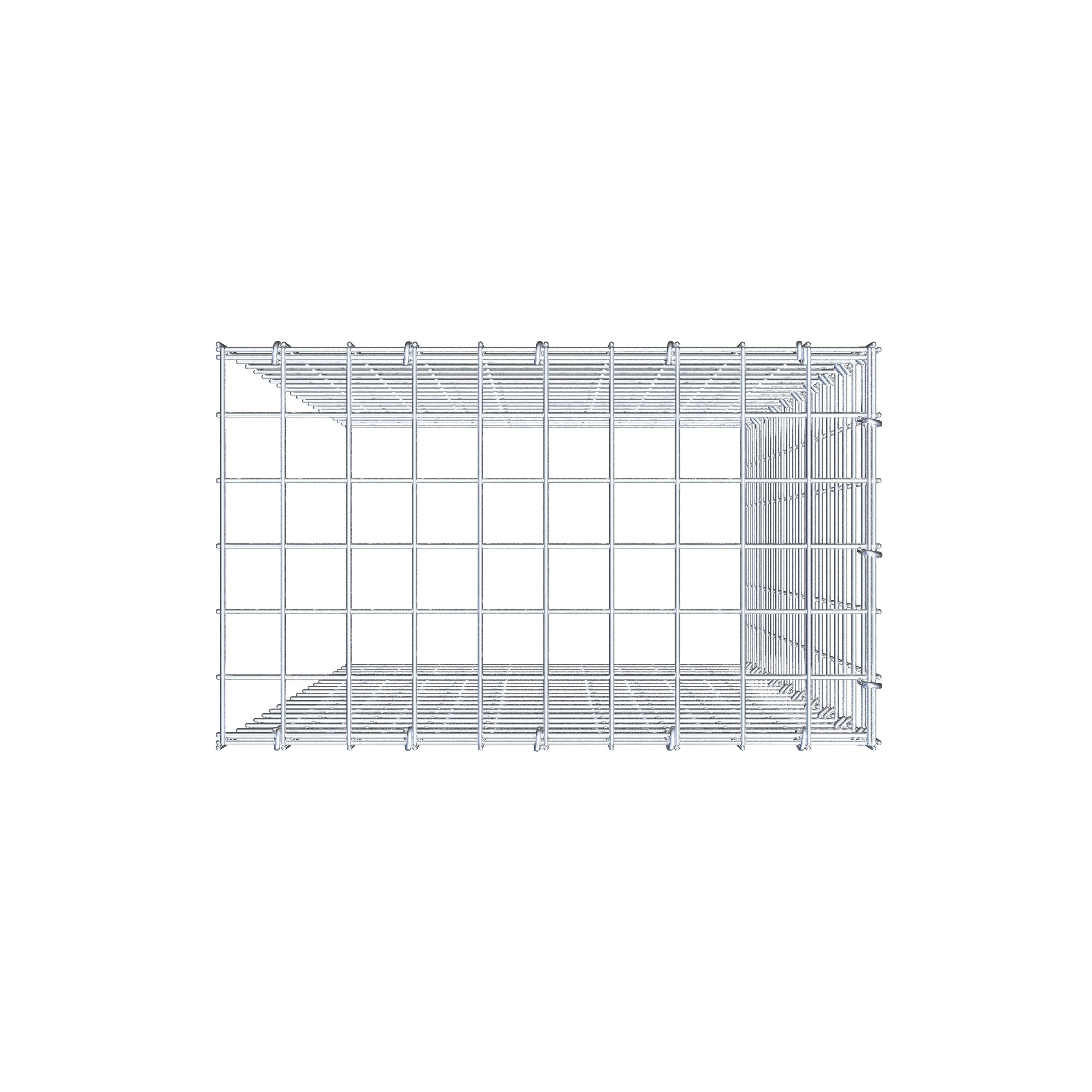 Type 4 oplegkorf 100 cm x 50 cm x 30 cm (L x H x D), maaswijdte 5 cm x 5 cm, C-ring
