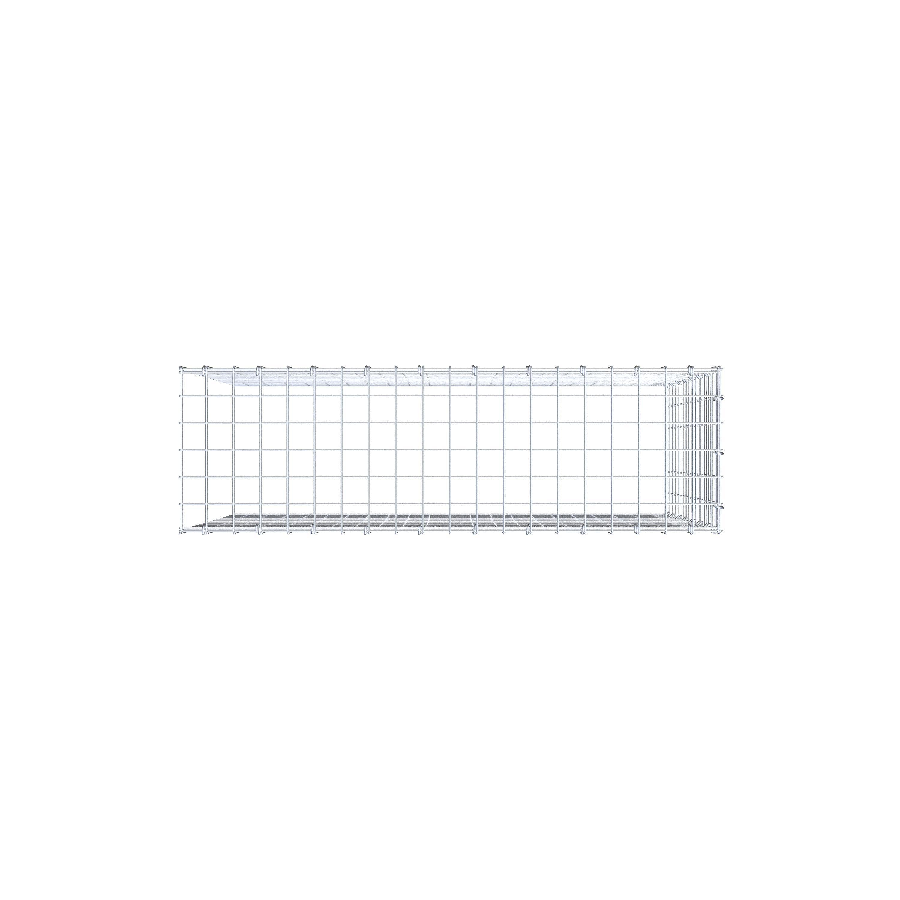 Opbouw schanskorf type 4 100 cm x 80 cm x 30 cm (L x H x D), maaswijdte 5 cm x 5 cm, C-ring