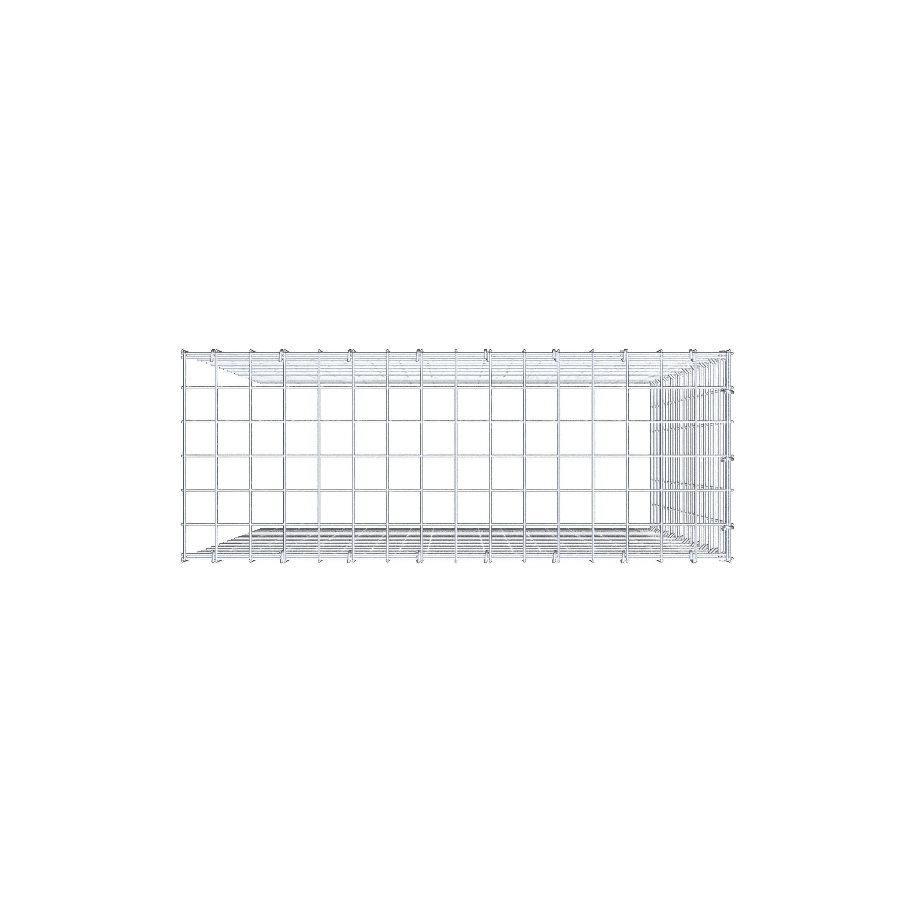 Opbouw schanskorf type 4 100 cm x 80 cm x 30 cm (L x H x D), maaswijdte 5 cm x 5 cm, C-ring