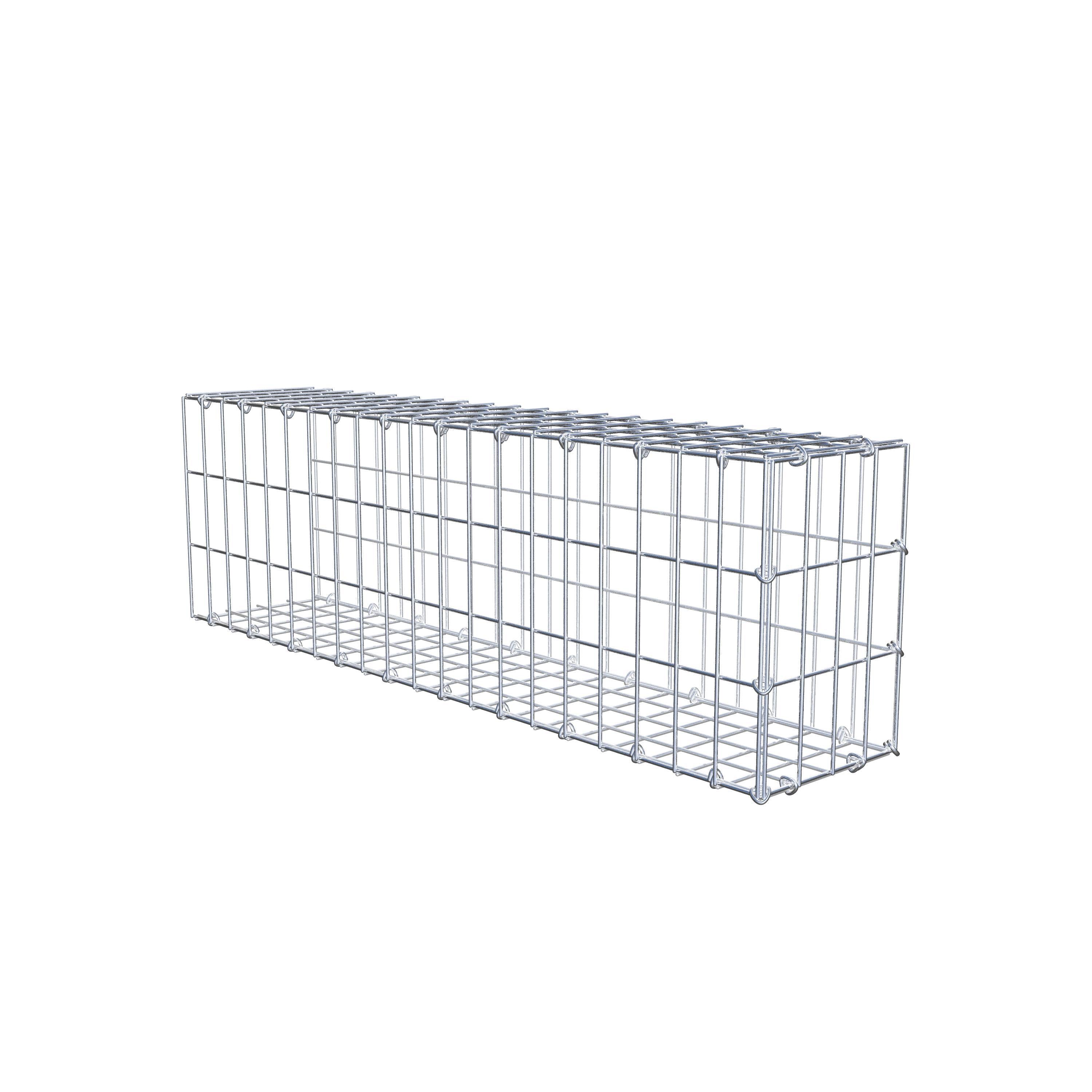 Opzetpaal type 2 100 cm x 30 cm x 20 cm, maaswijdte 5 cm x 10 cm, C-ring