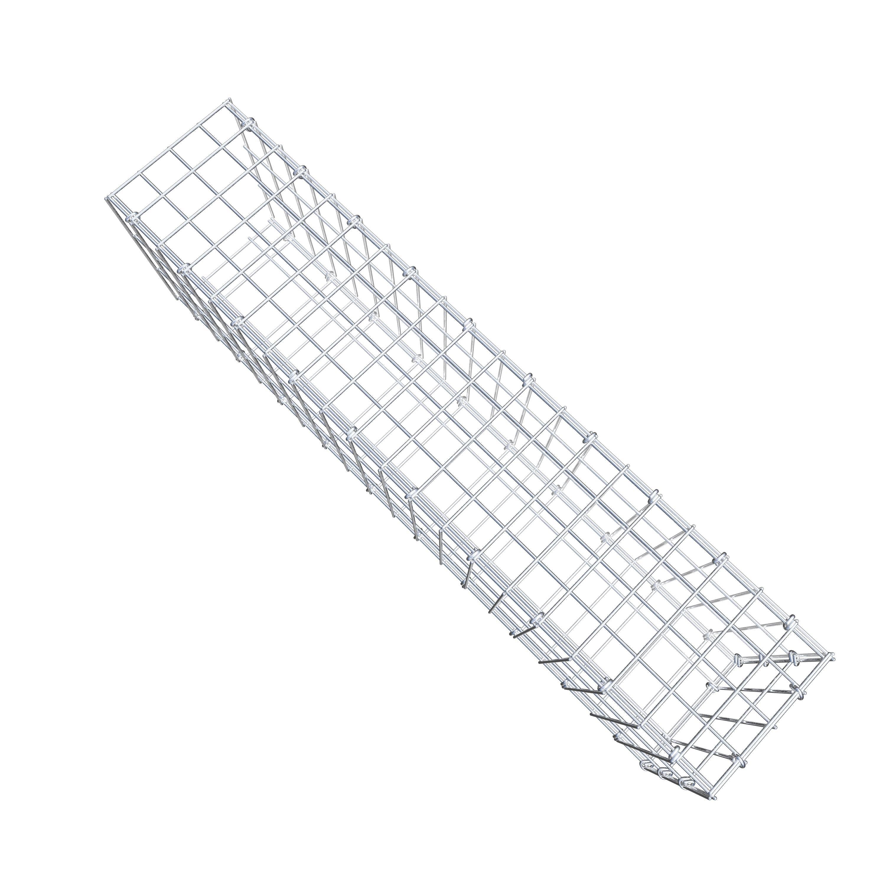 Opzetpaal type 2 100 cm x 30 cm x 20 cm, maaswijdte 5 cm x 10 cm, C-ring