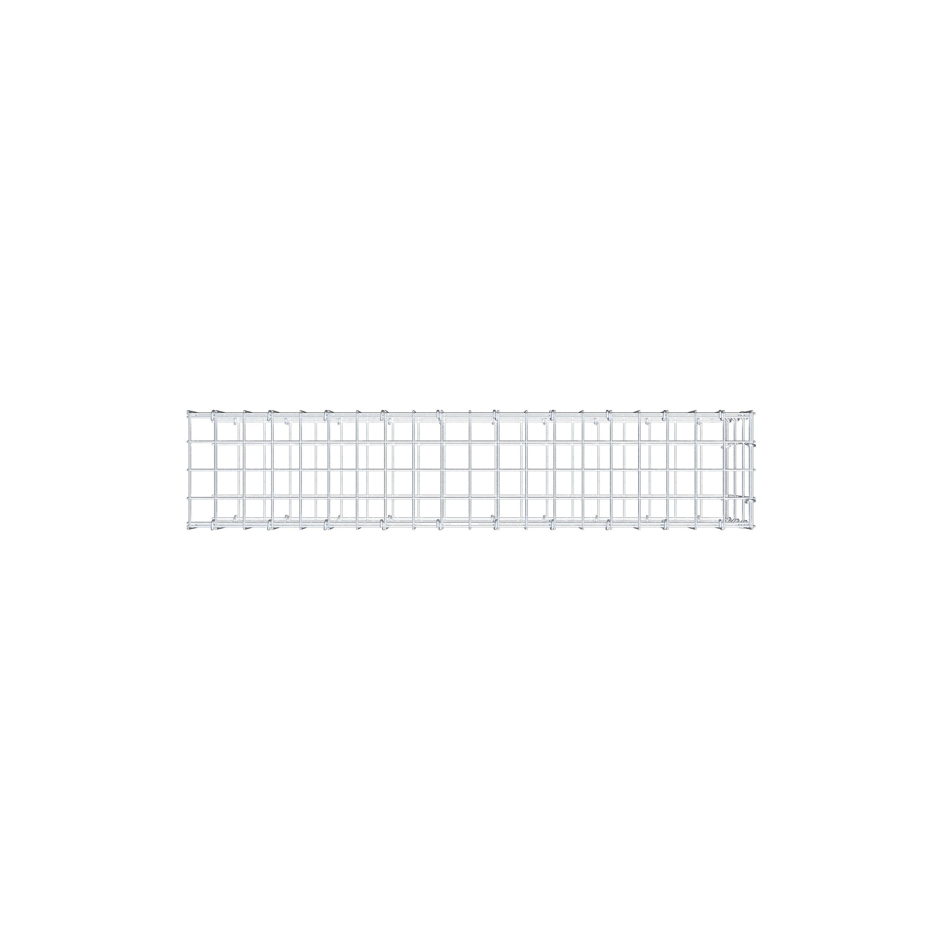 Opzetpaal type 2 100 cm x 30 cm x 20 cm, maaswijdte 5 cm x 10 cm, C-ring