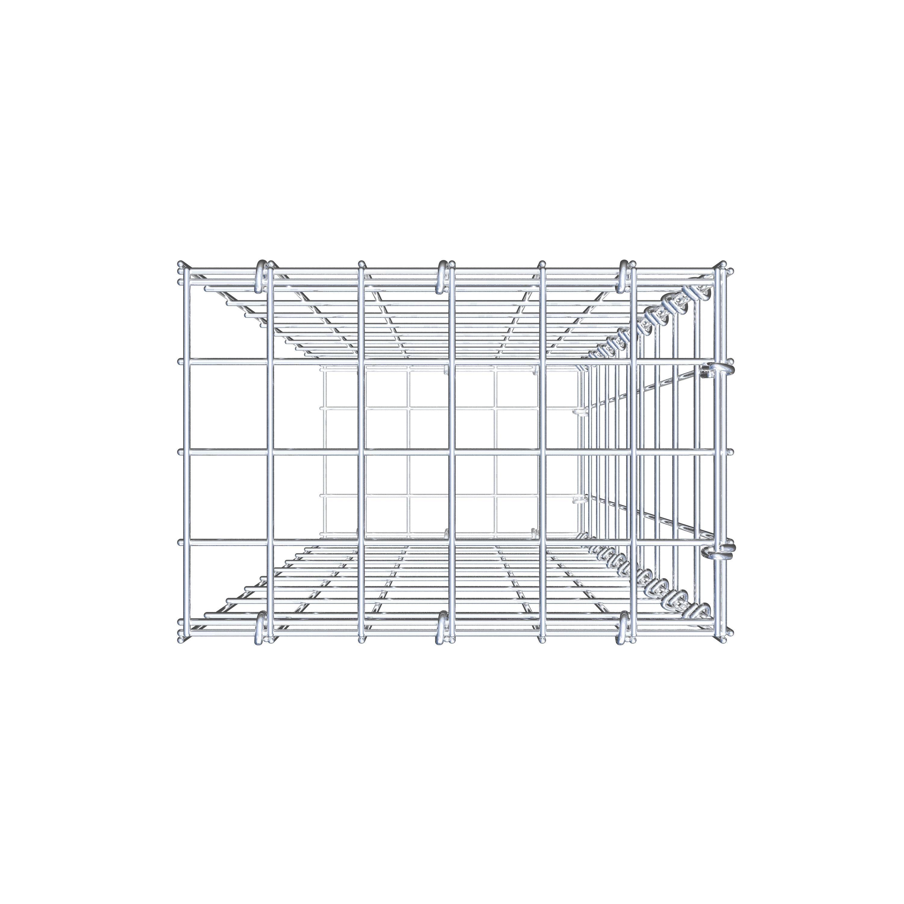 Opzetpaal type 2 100 cm x 30 cm x 20 cm, maaswijdte 5 cm x 10 cm, C-ring