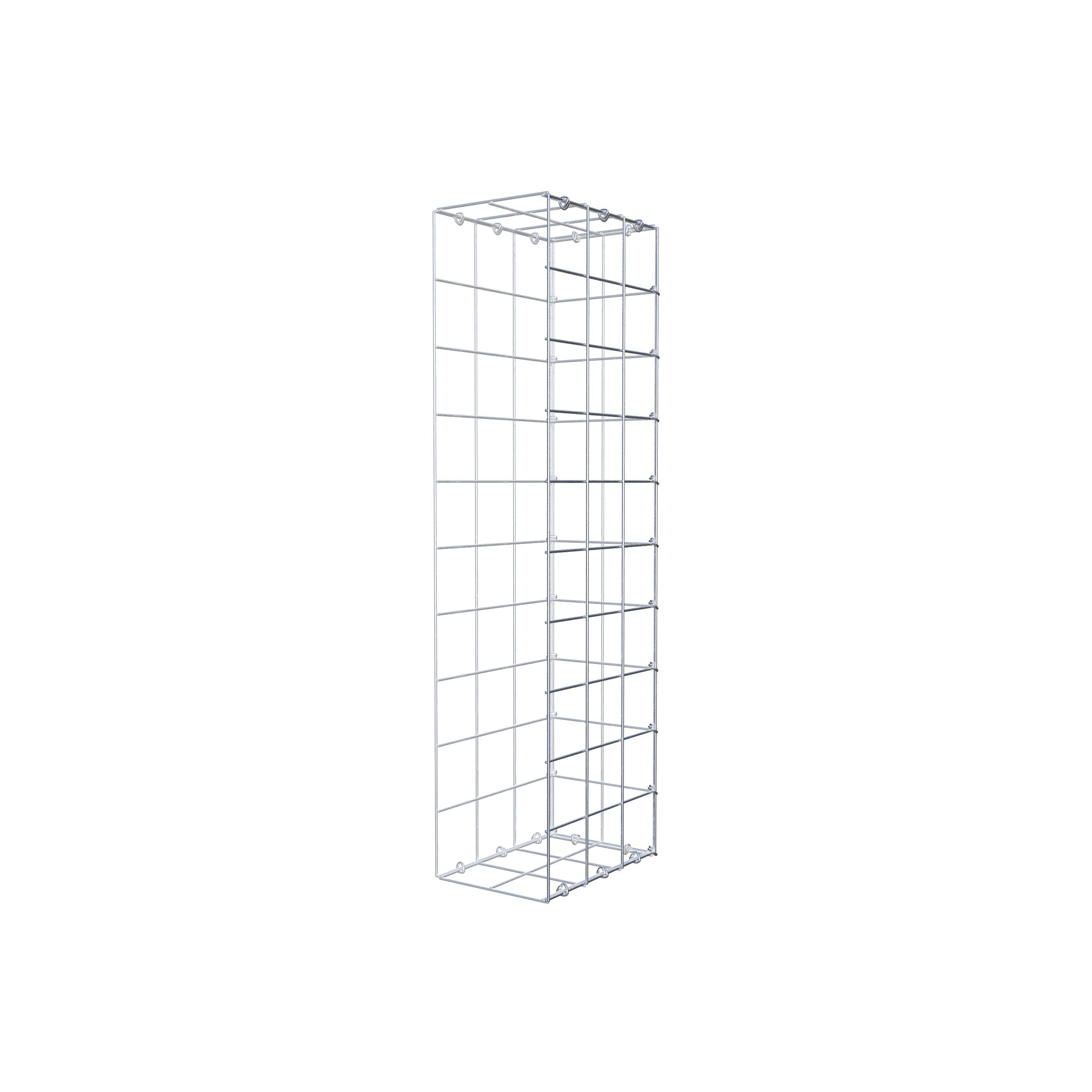 Typ 2 påbyggnadsgabion 100 cm x 30 cm x 20 cm (L x H x D), maskstorlek 10 cm x 10 cm, C-ring