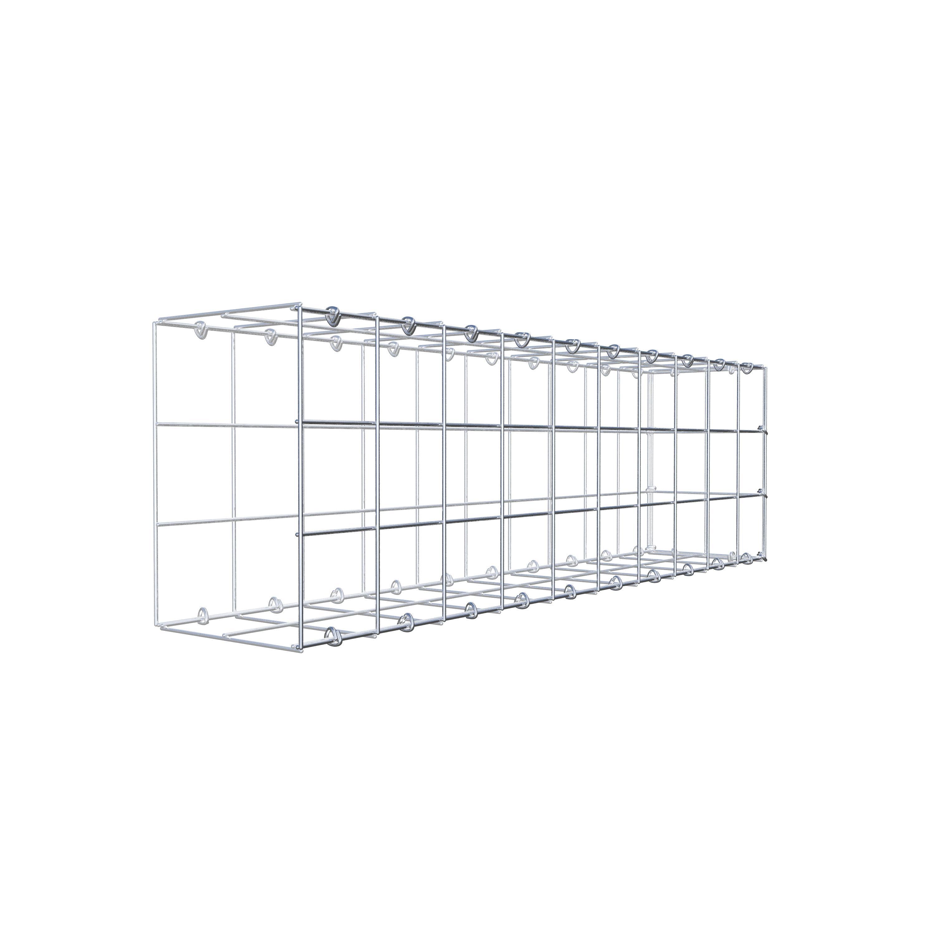Typ 2 påbyggnadsgabion 100 cm x 30 cm x 20 cm (L x H x D), maskstorlek 10 cm x 10 cm, C-ring