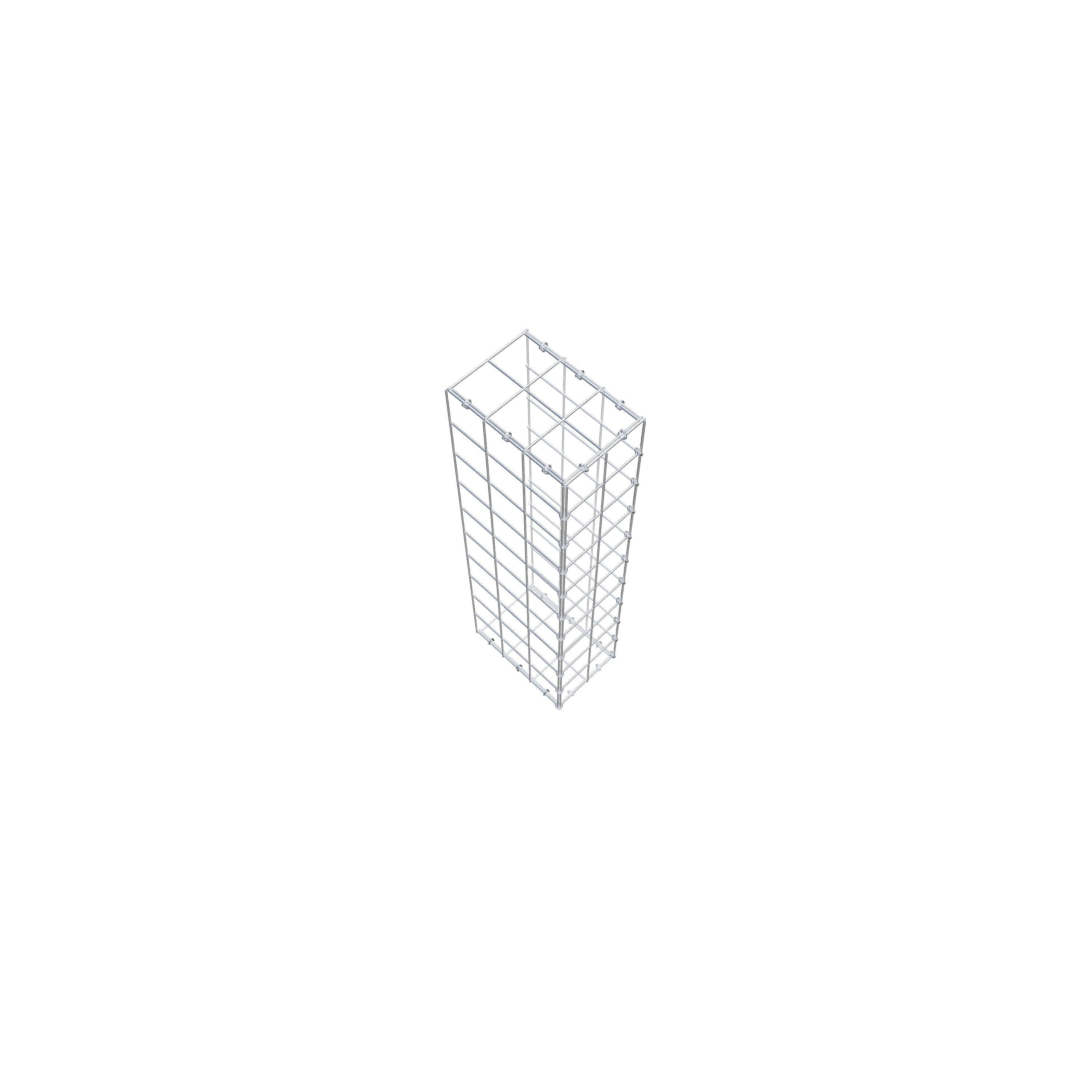 Typ 2 påbyggnadsgabion 100 cm x 30 cm x 20 cm (L x H x D), maskstorlek 10 cm x 10 cm, C-ring