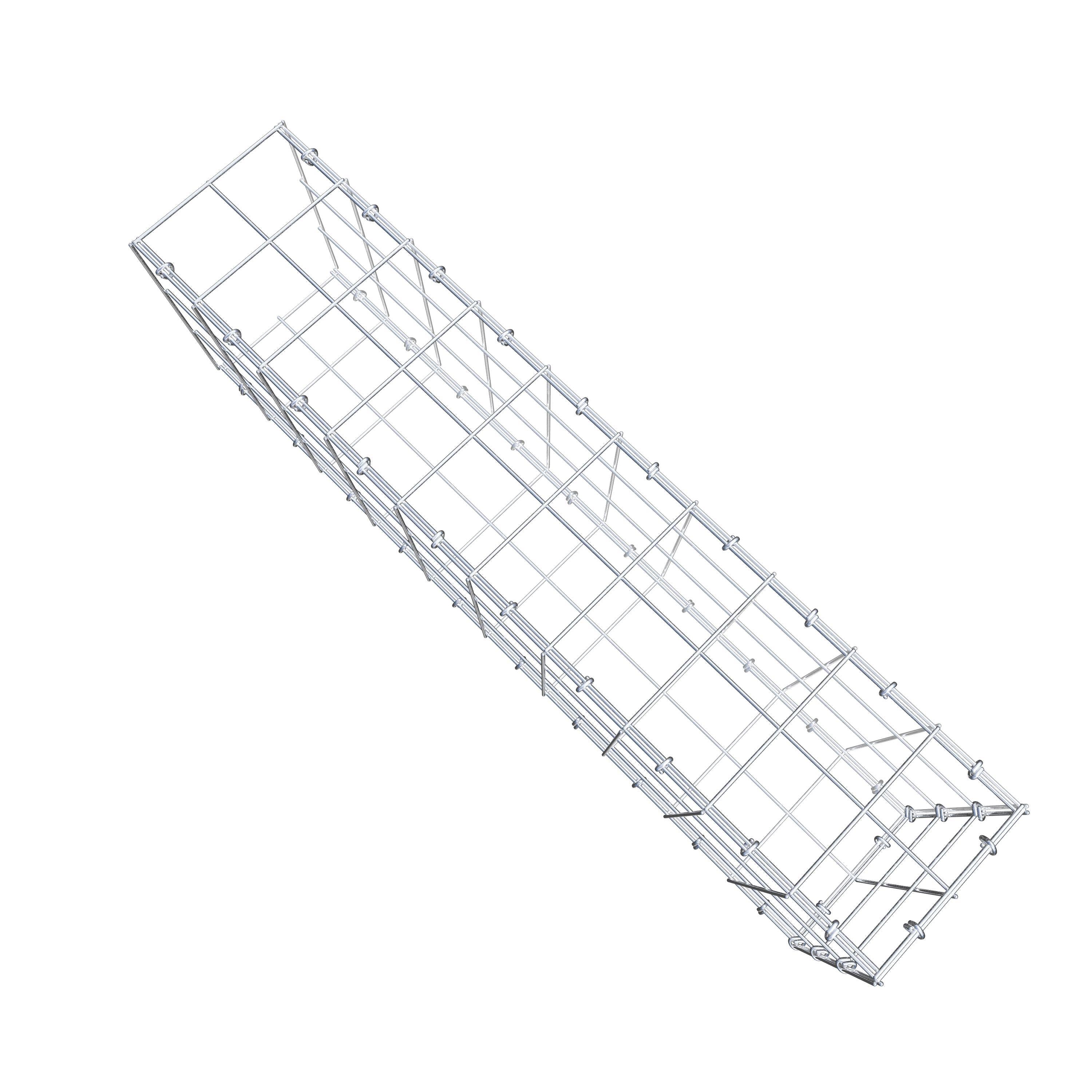 Typ 2 påbyggnadsgabion 100 cm x 30 cm x 20 cm (L x H x D), maskstorlek 10 cm x 10 cm, C-ring
