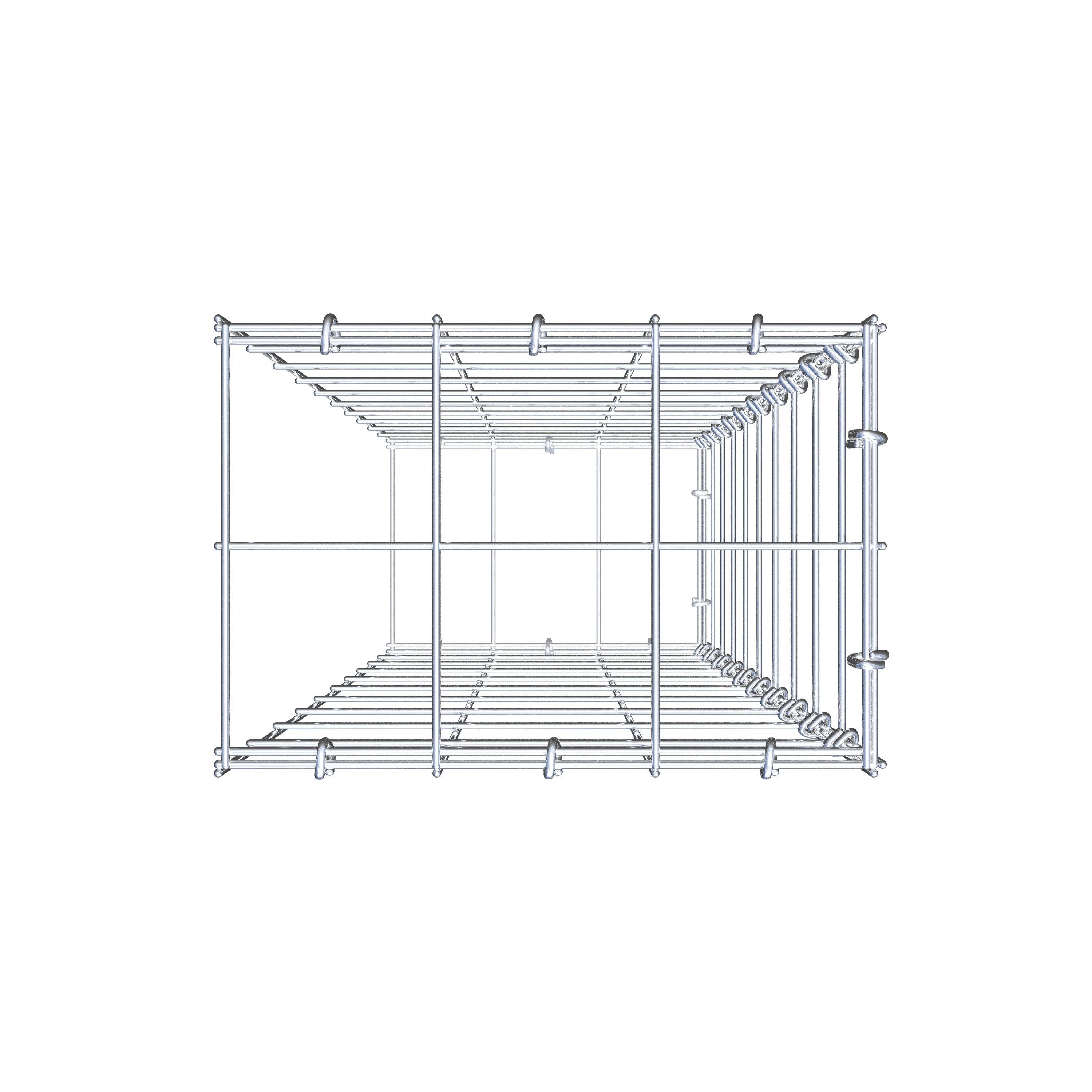 Typ 2 påbyggnadsgabion 100 cm x 30 cm x 20 cm (L x H x D), maskstorlek 10 cm x 10 cm, C-ring