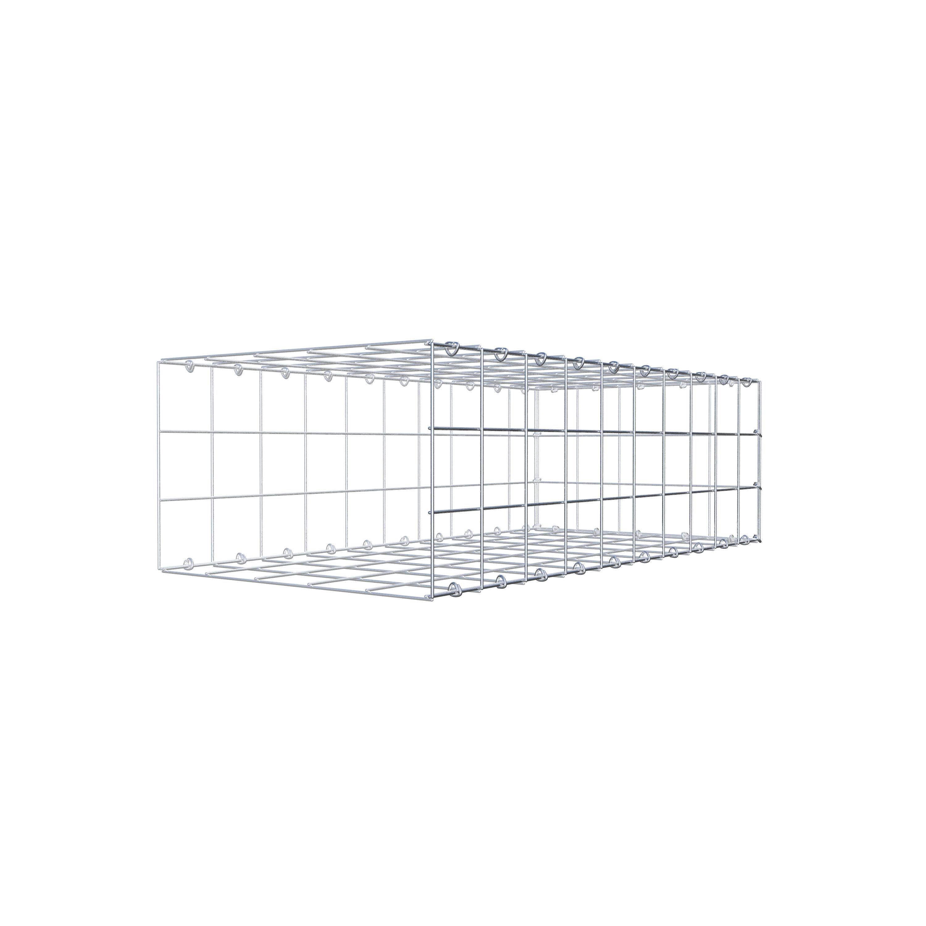 Type 2 oplegkorf 100 cm x 30 cm x 50 cm (L x H x D), maaswijdte 10 cm x 10 cm, C-ring