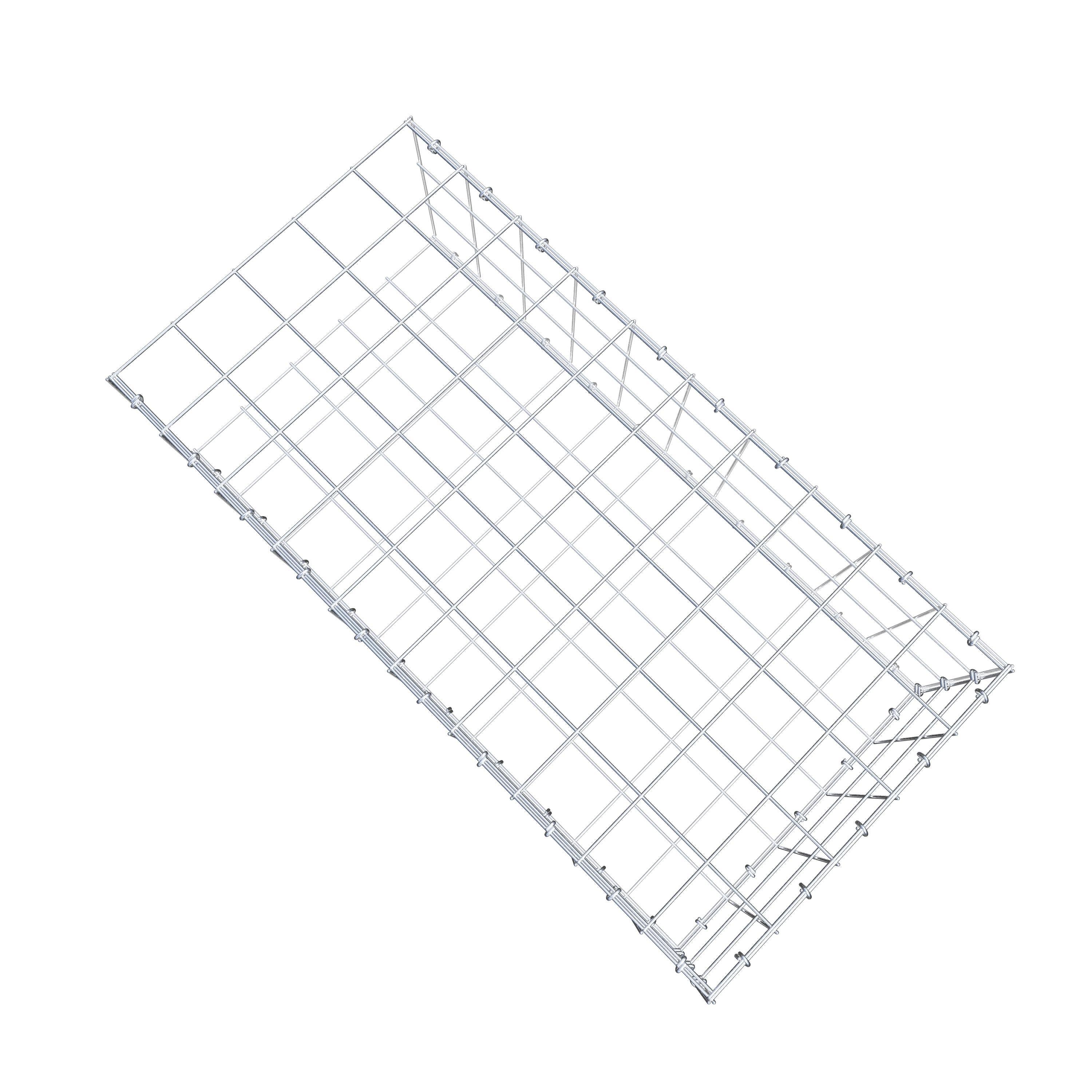 Type 2 oplegkorf 100 cm x 30 cm x 50 cm (L x H x D), maaswijdte 10 cm x 10 cm, C-ring