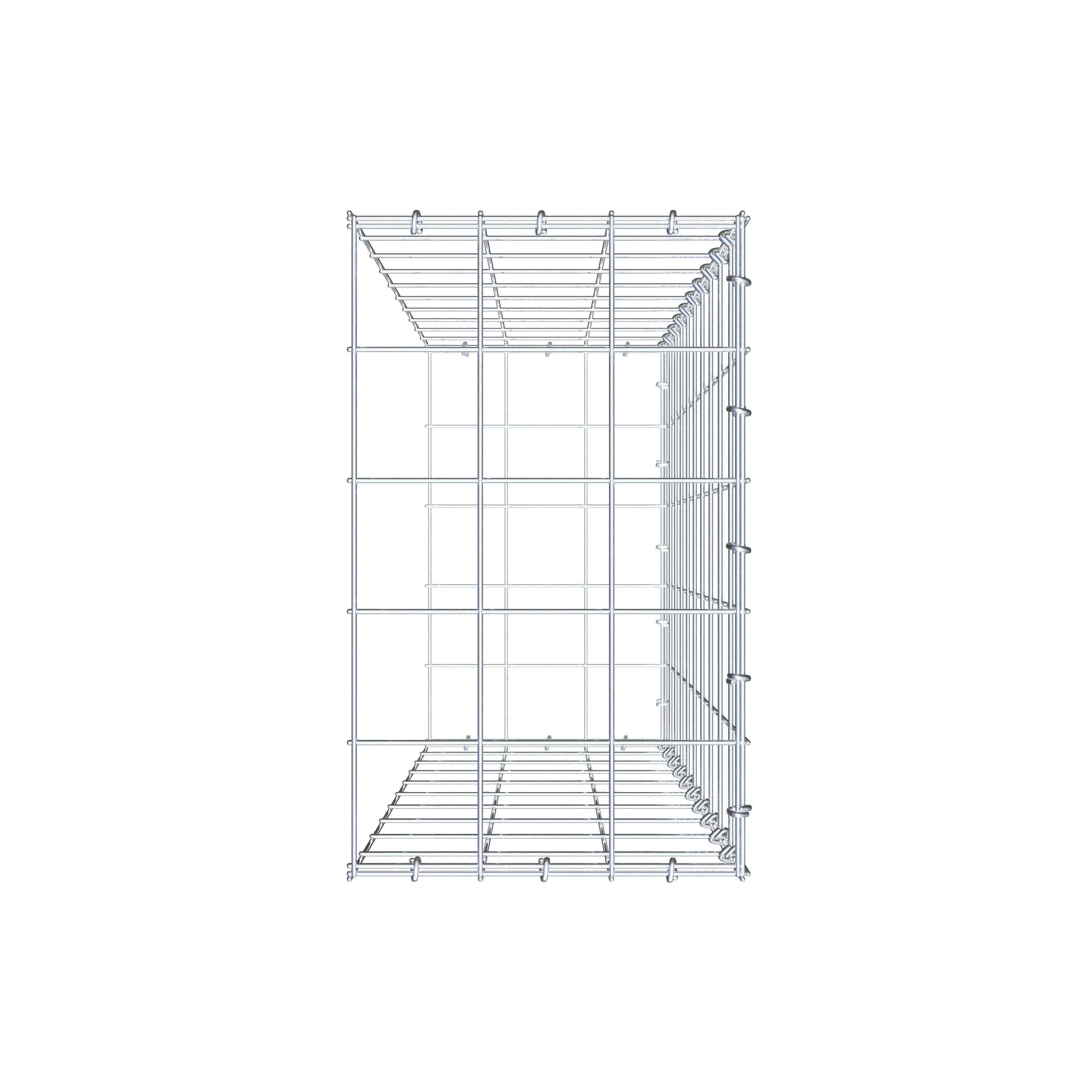 Type 2 oplegkorf 100 cm x 30 cm x 50 cm (L x H x D), maaswijdte 10 cm x 10 cm, C-ring