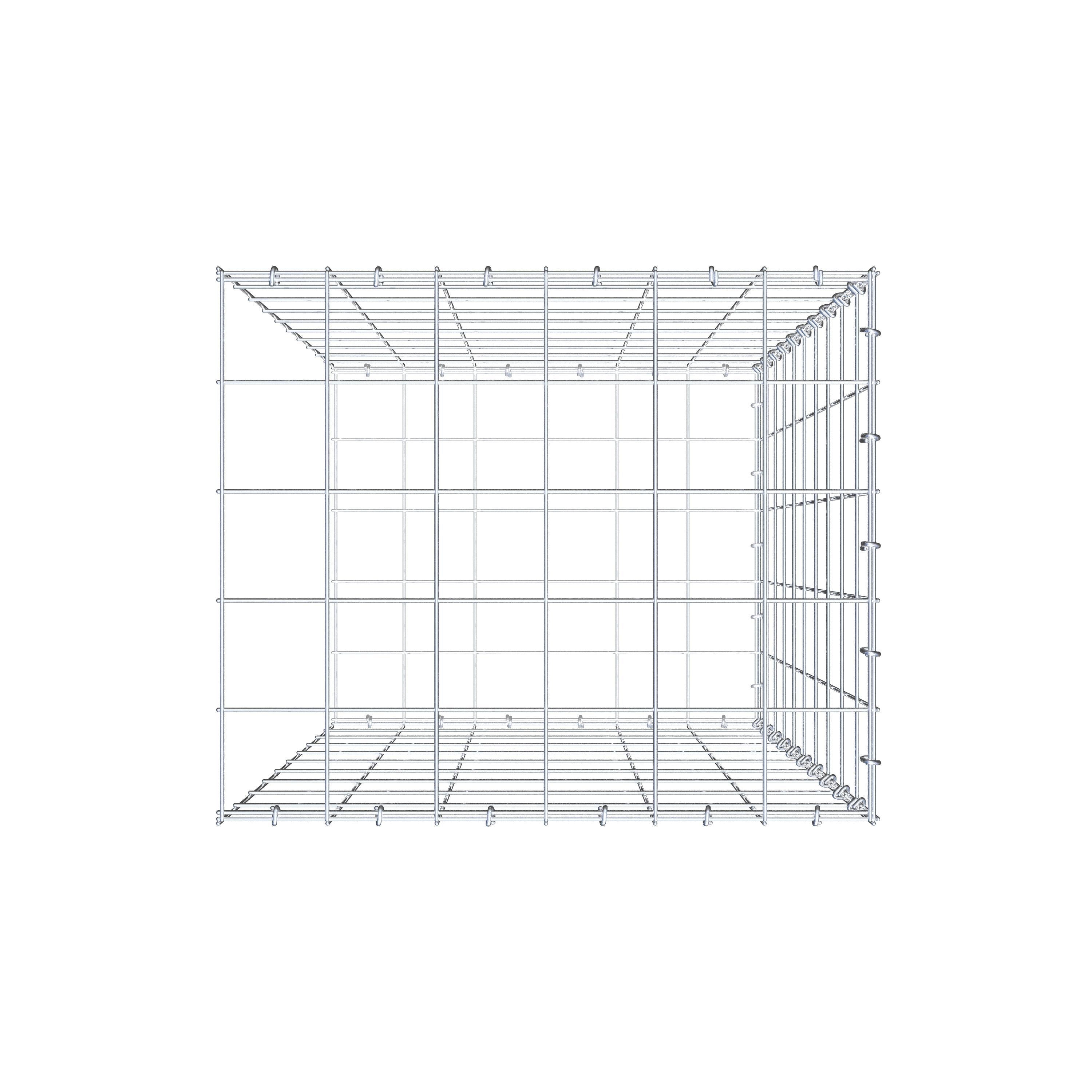Type 2 oplegkorf 100 cm x 60 cm x 50 cm (L x H x D), maaswijdte 10 cm x 10 cm, C-ring