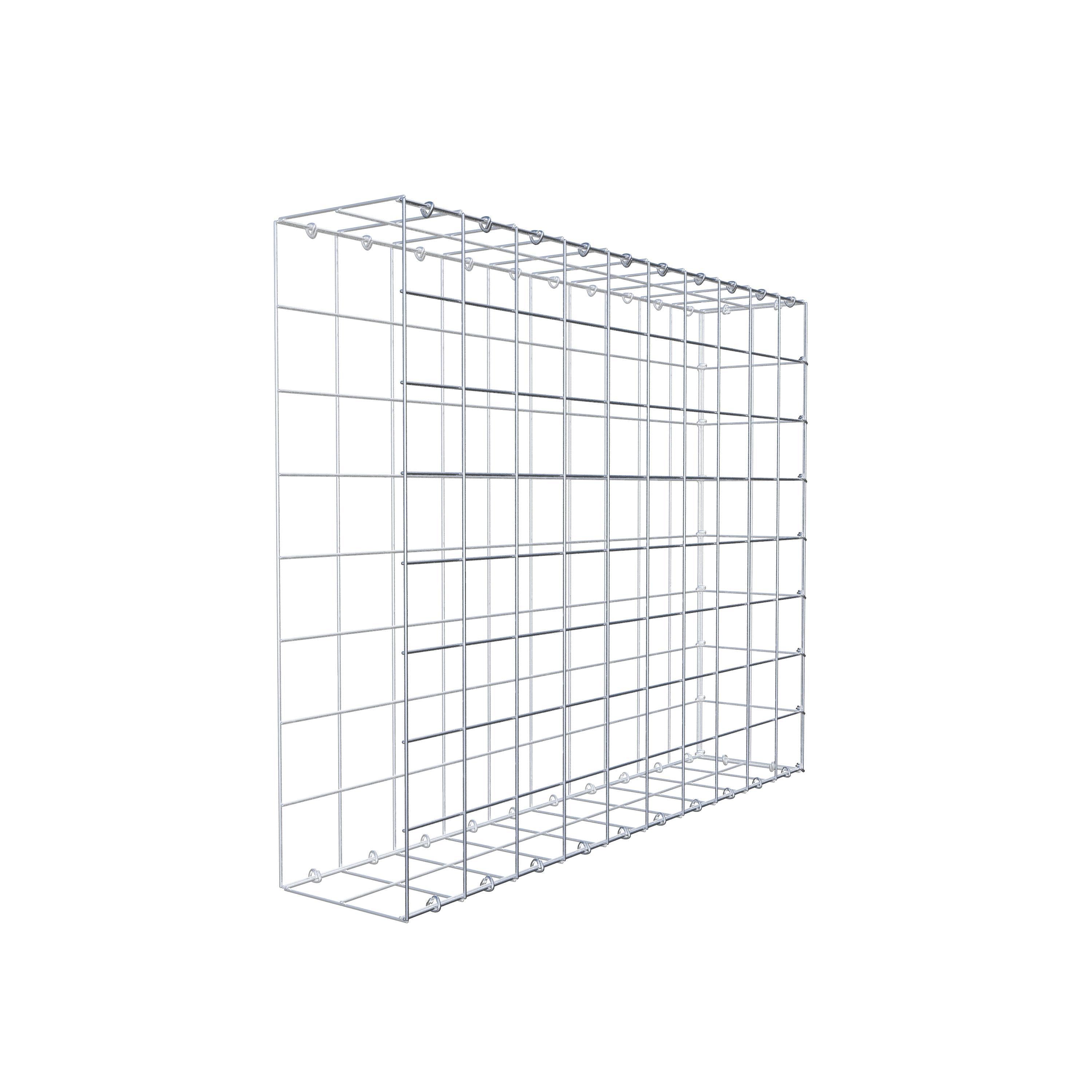 Typ 2 påbyggnadsgabion 100 cm x 80 cm x 20 cm (L x H x D), maskstorlek 10 cm x 10 cm, C-ring