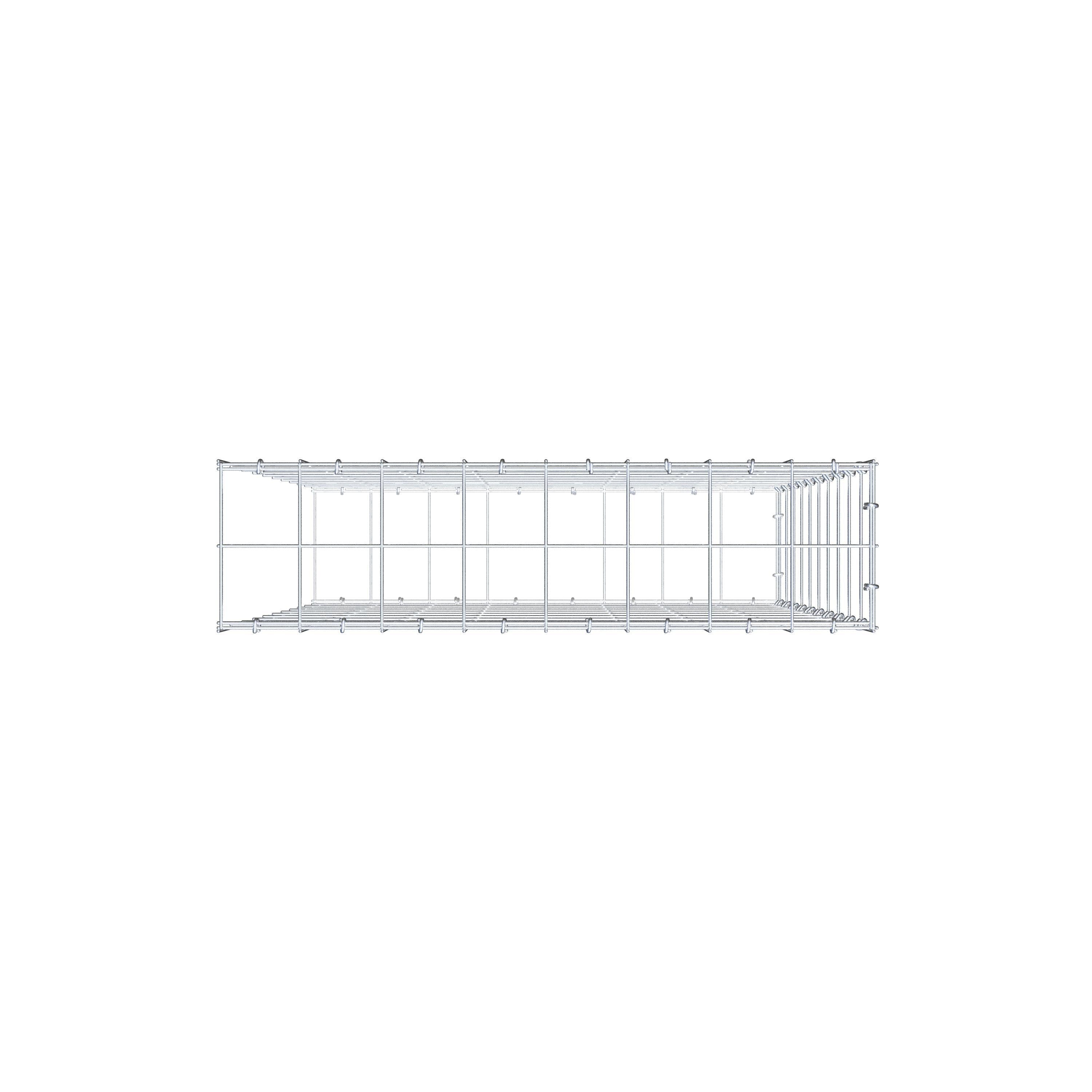 Typ 2 påbyggnadsgabion 100 cm x 80 cm x 20 cm (L x H x D), maskstorlek 10 cm x 10 cm, C-ring