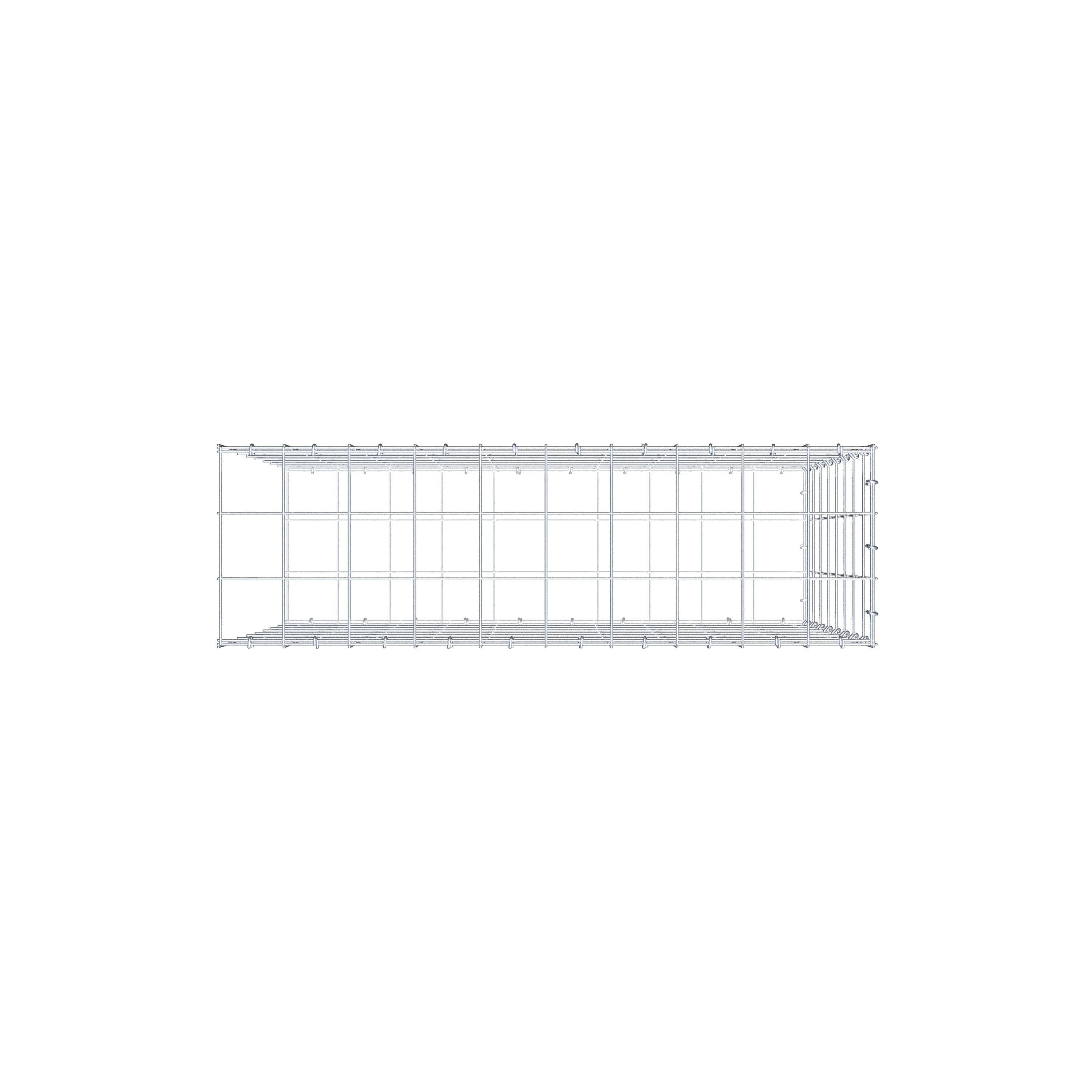 Mounted gabion type 2 100 cm x 80 cm x 30 cm (L x H x D), mesh size 10 cm x 10 cm, C-ring