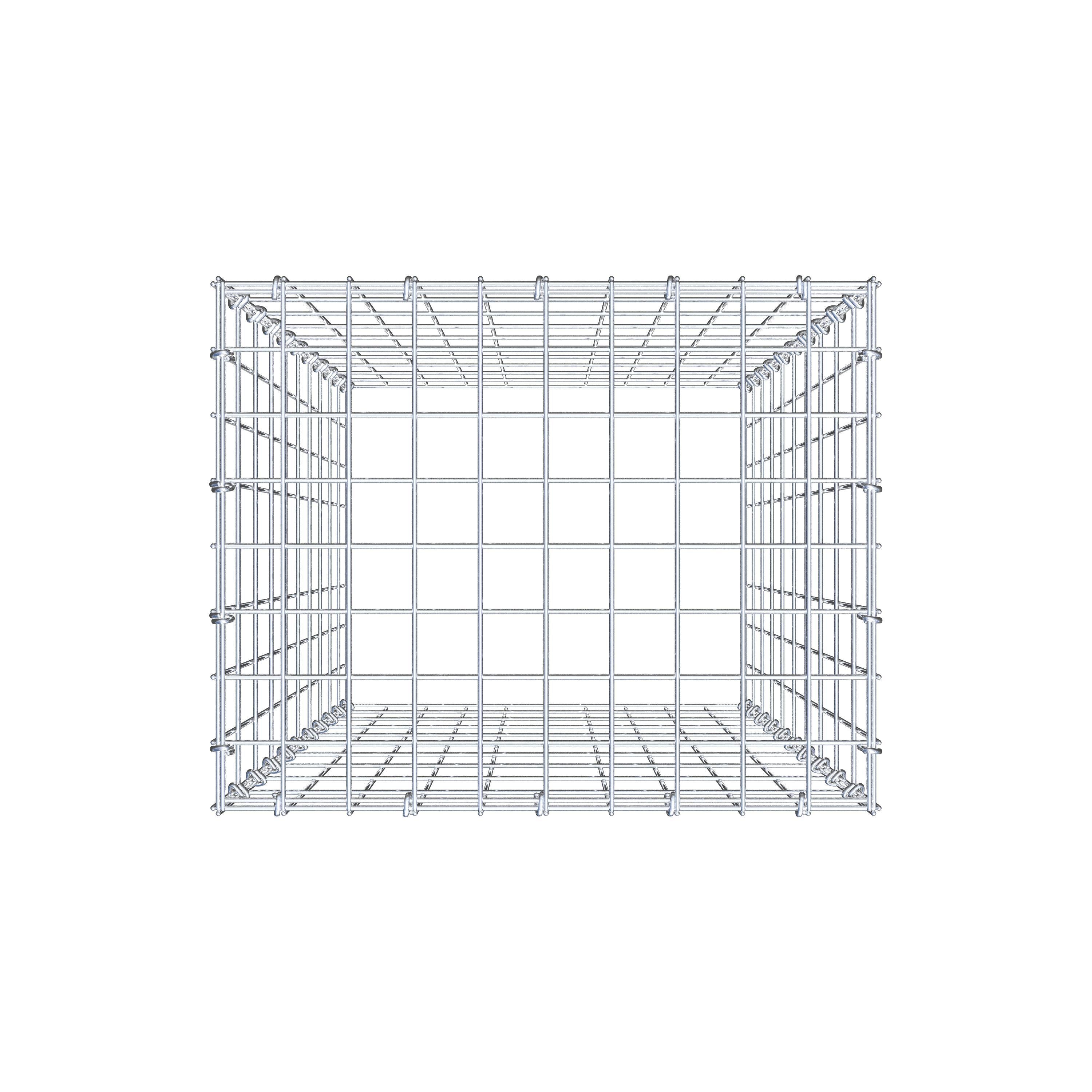 Mounted gabion type 3 100 cm x 50 cm x 40 cm (L x H x D), mesh size 5 cm x 10 cm, C-ring