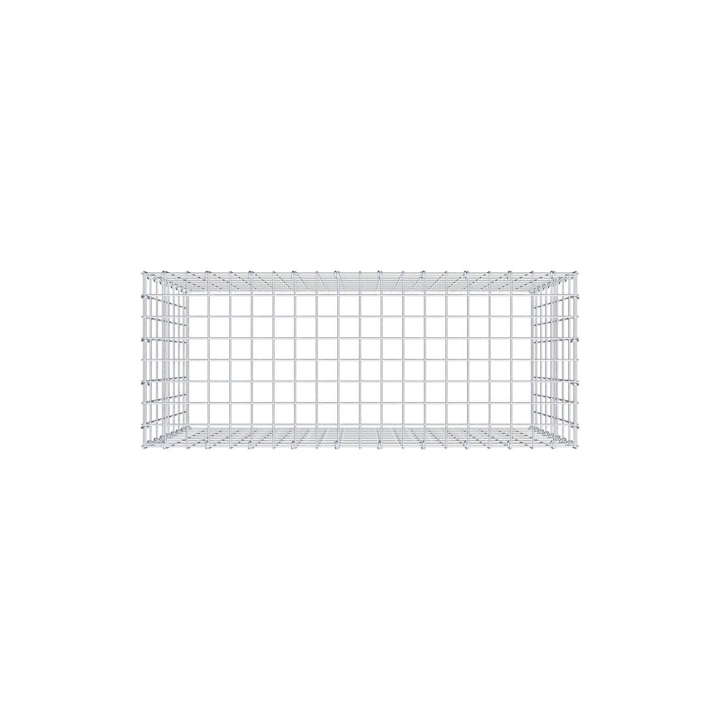 Monteret gabion type 3 100 cm x 80 cm x 40 cm (L x H x D), maskestørrelse 5 cm x 10 cm, C-ring