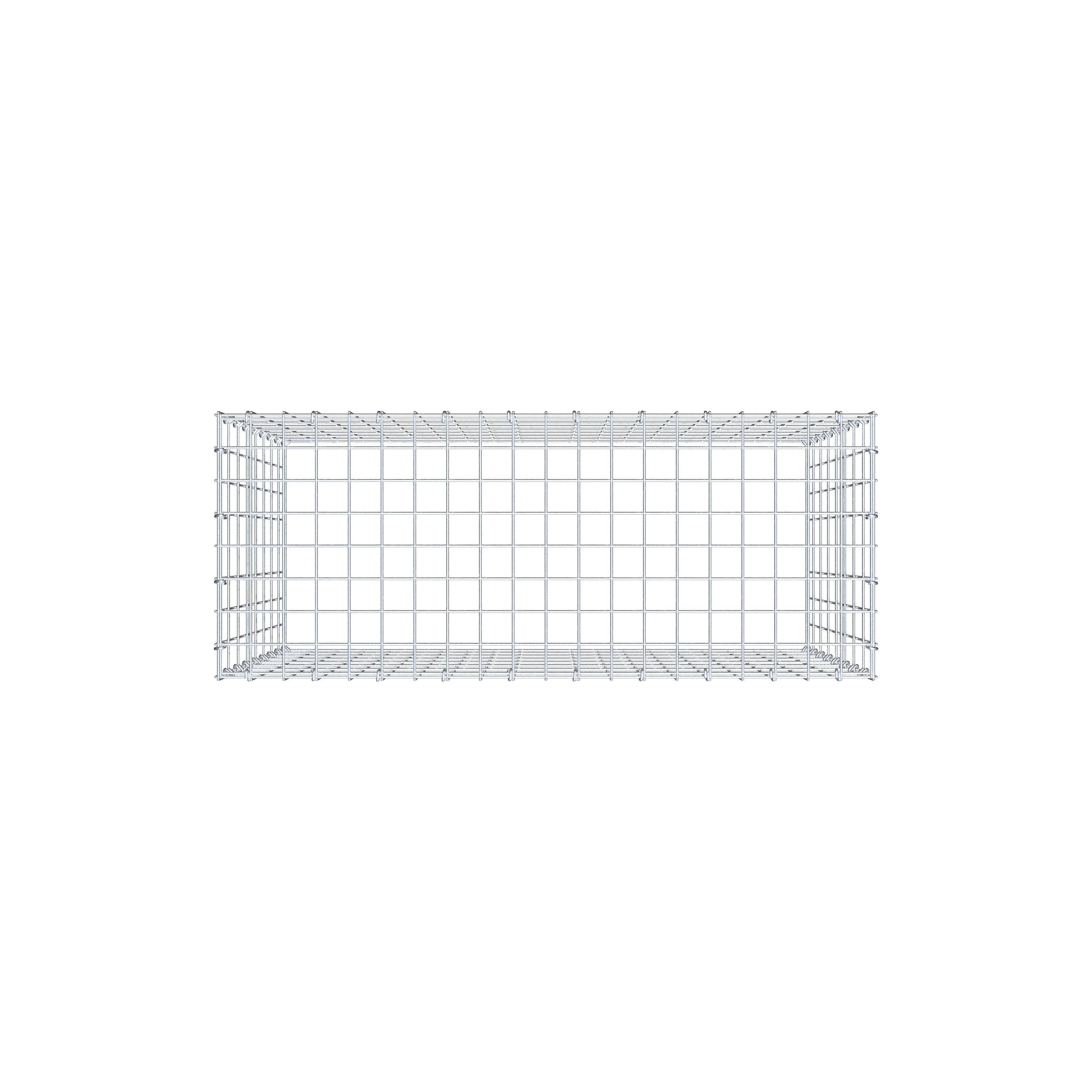 Mounted gabion type 3 100 cm x 80 cm x 40 cm (L x H x D), mesh size 5 cm x 10 cm, C-ring