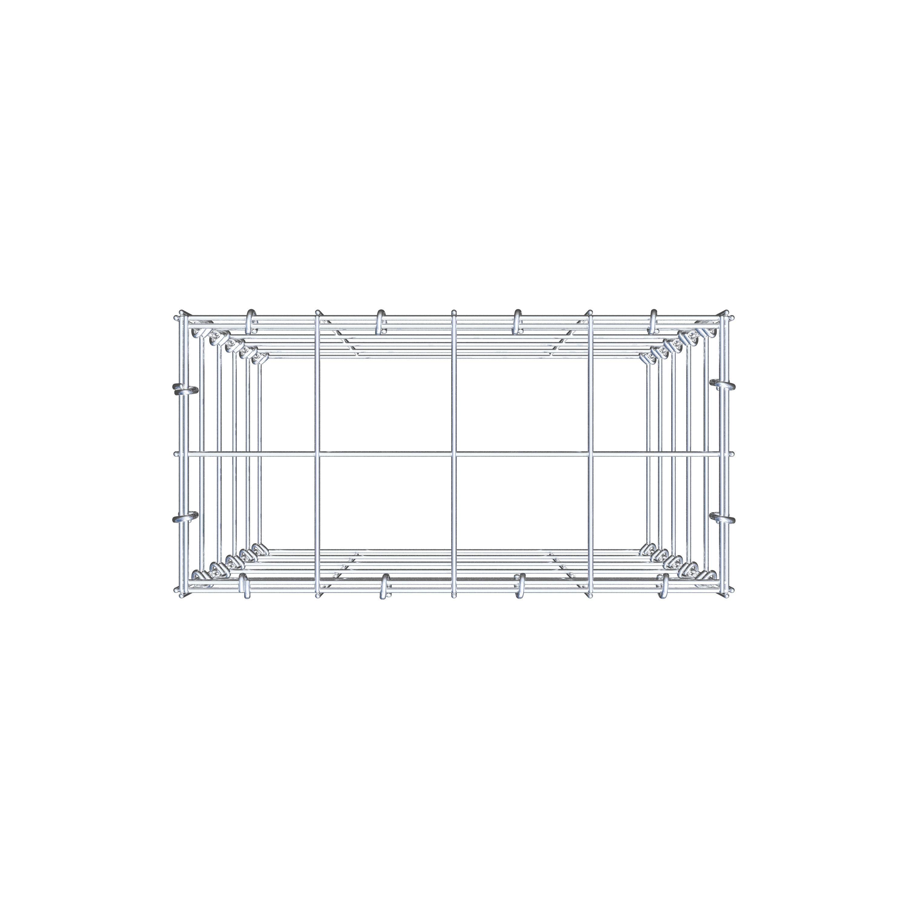 Mounted gabion type 3 50 cm x 40 cm x 20 cm (L x H x D), mesh size 10 cm x 10 cm, C-ring