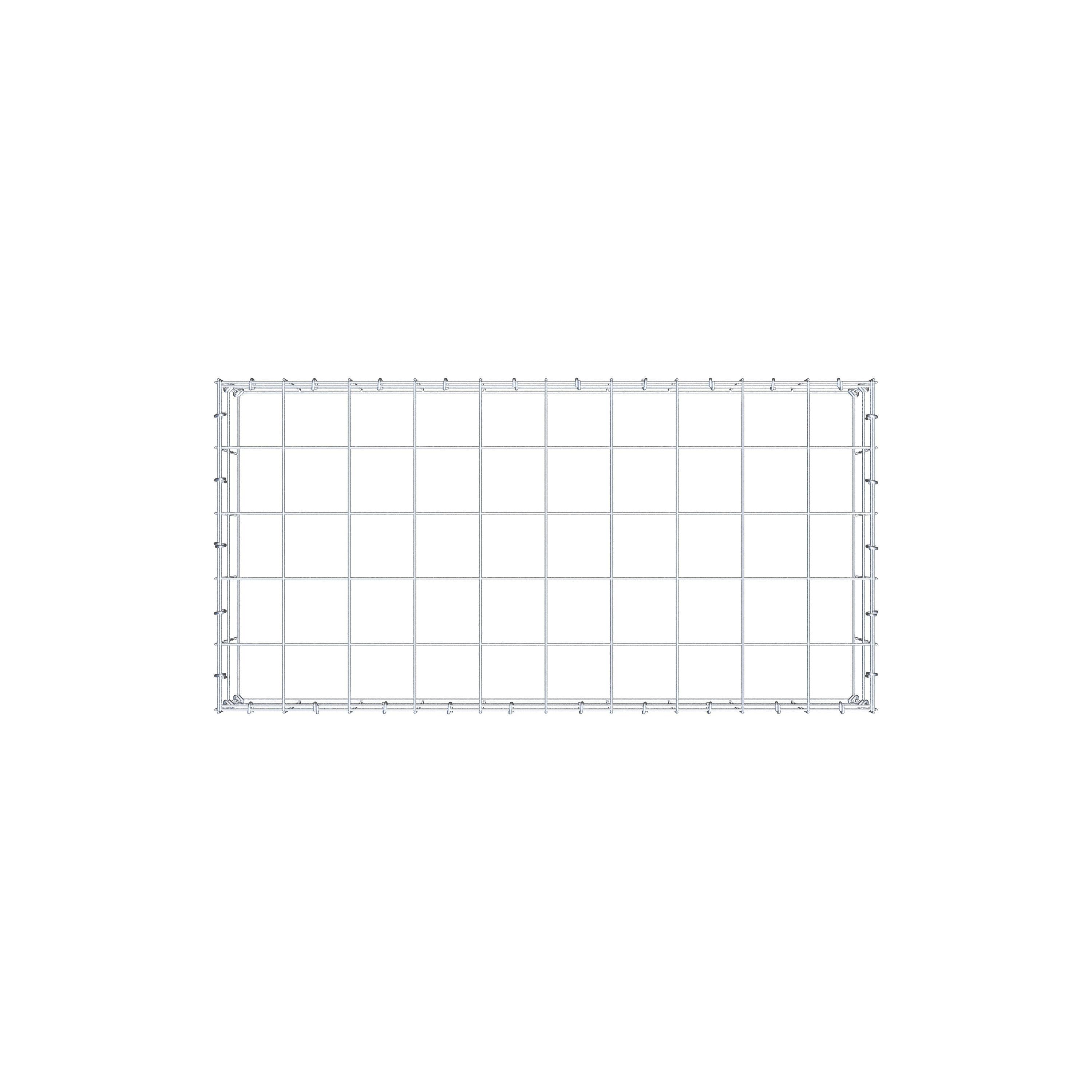 Mounted gabion type 3 100 cm x 20 cm x 50 cm (L x H x D), mesh size 10 cm x 10 cm, C-ring
