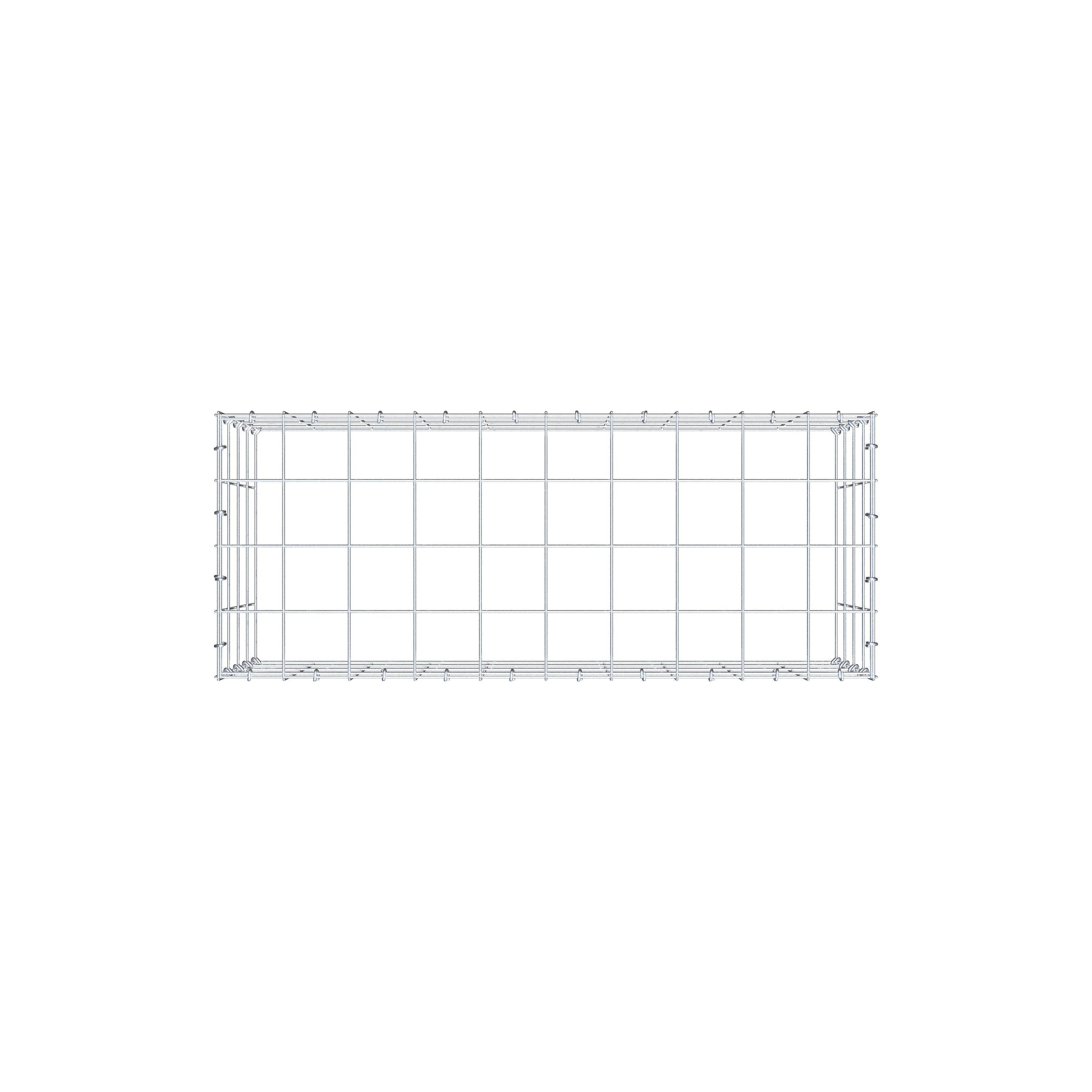 Mounted gabion type 3 100 cm x 40 cm x 40 cm (L x H x D), mesh size 10 cm x 10 cm, C-ring