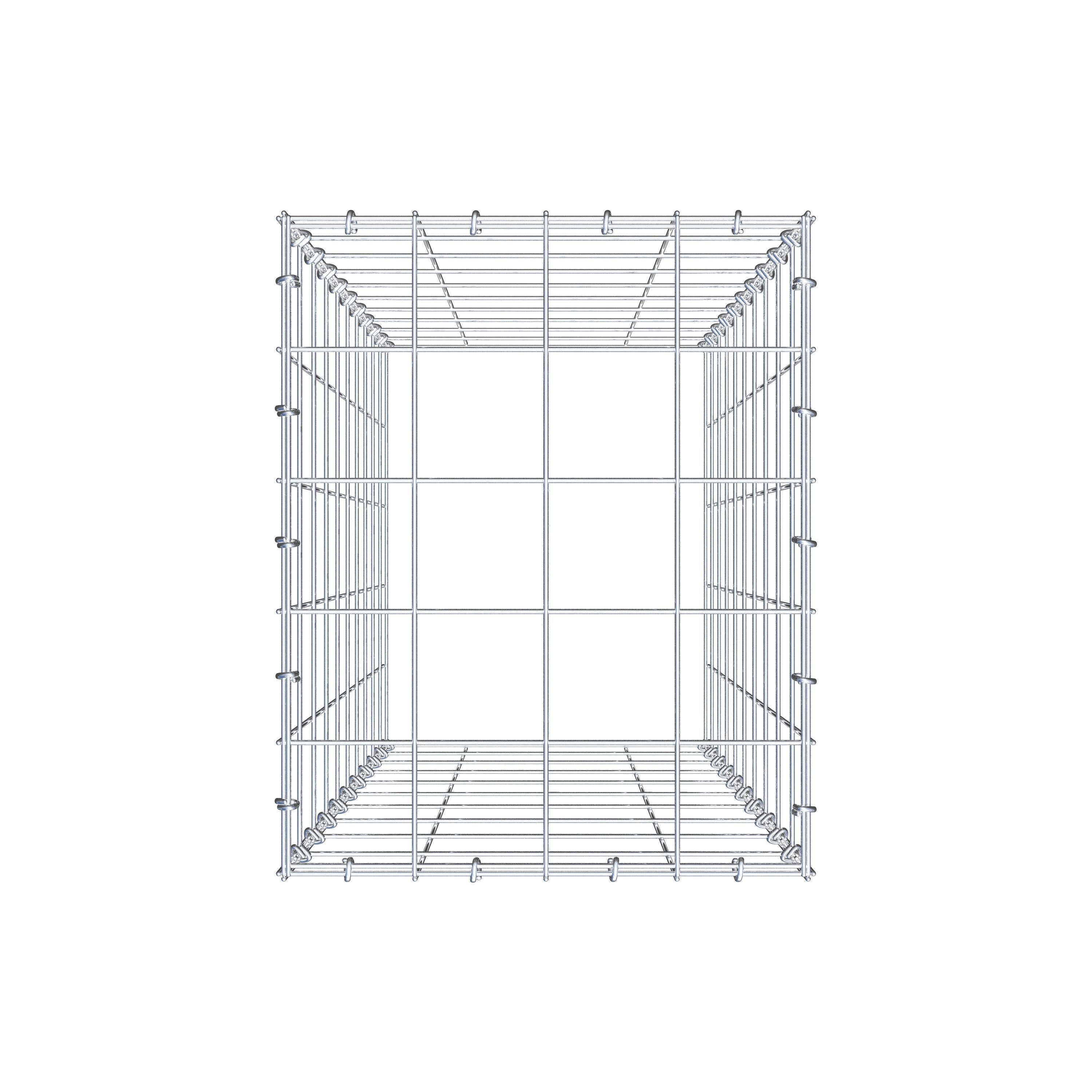 Mounted gabion type 3 100 cm x 40 cm x 50 cm (L x H x D), mesh size 10 cm x 10 cm, C-ring