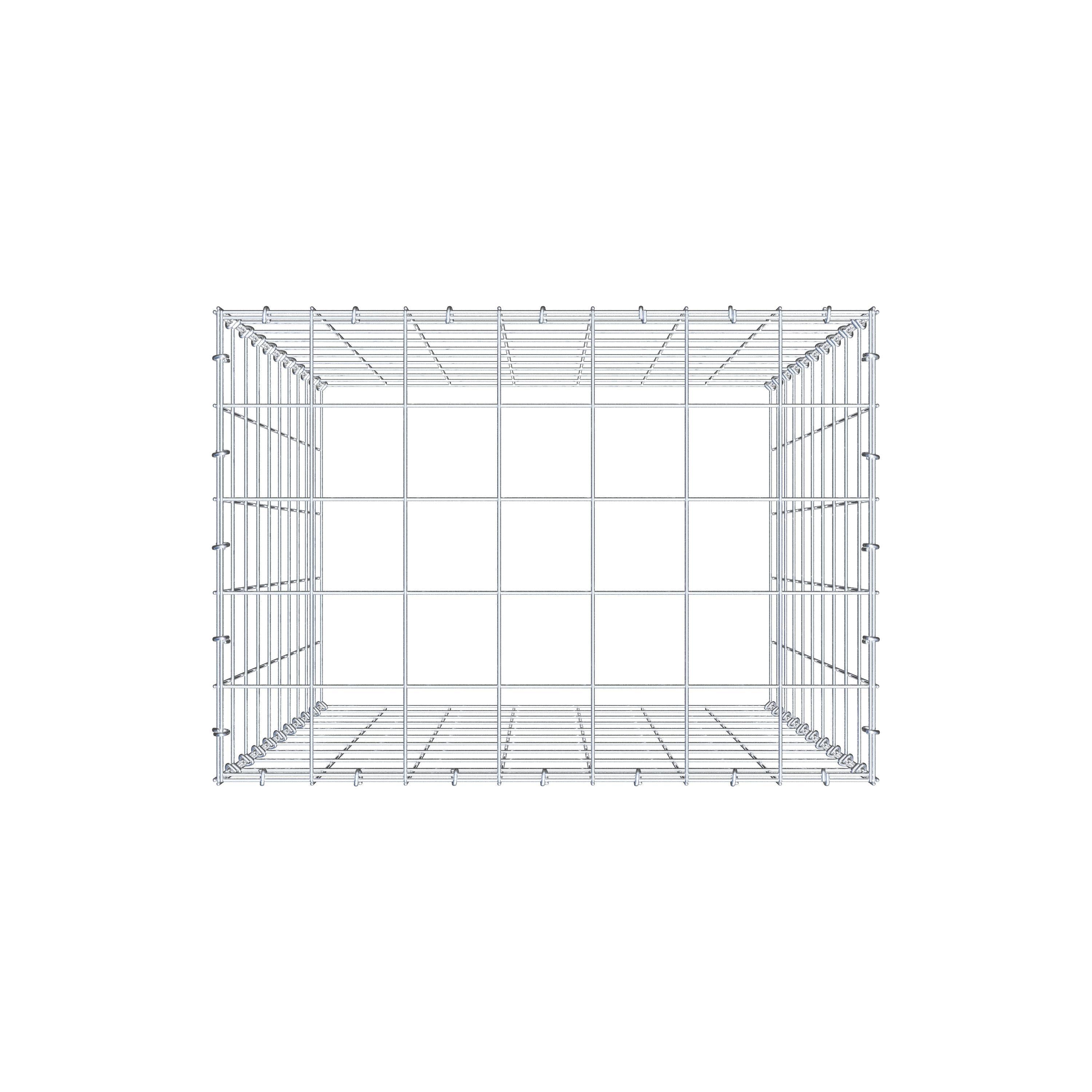 Mounted gabion type 3 100 cm x 70 cm x 50 cm (L x H x D), mesh size 10 cm x 10 cm, C-ring