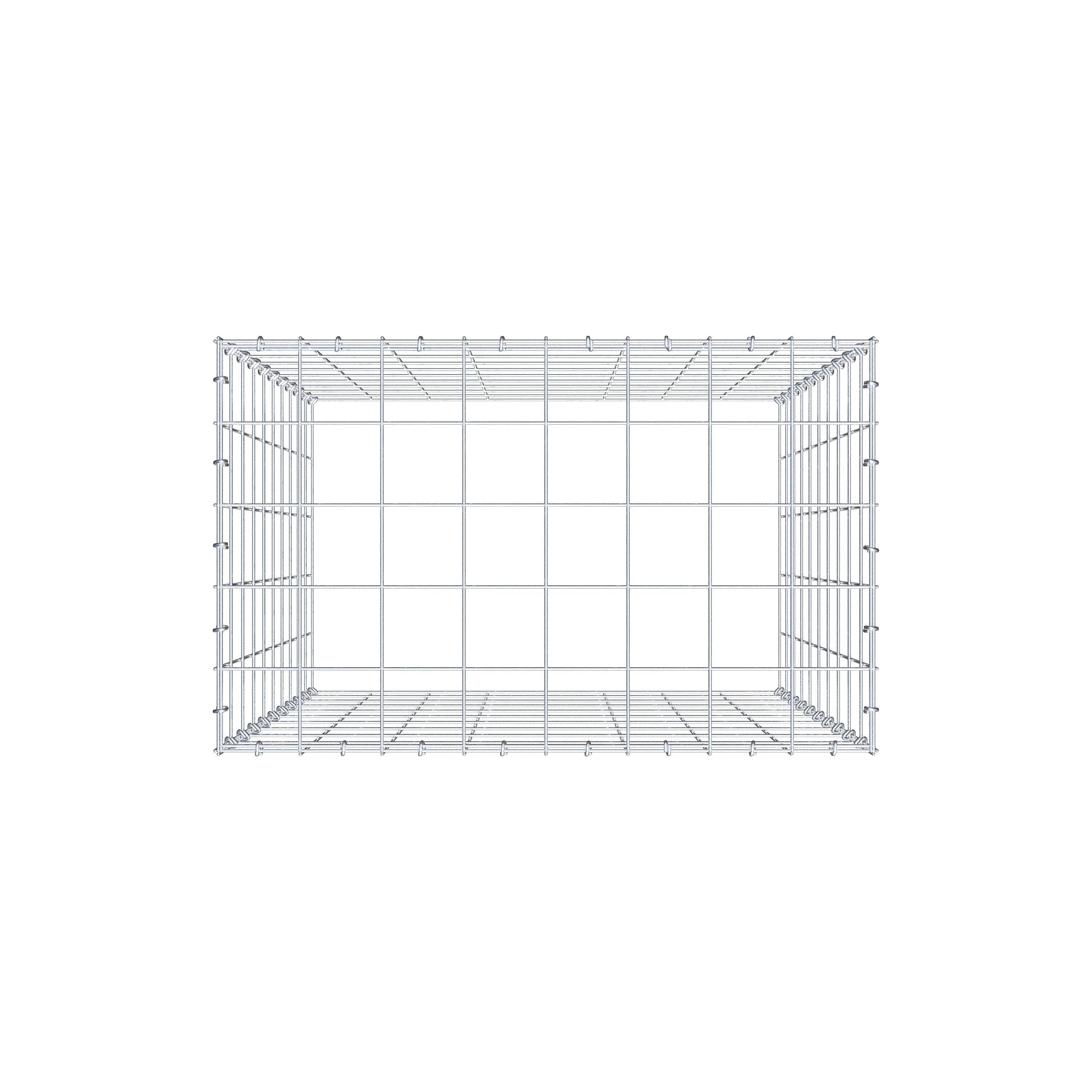 Mounted gabion type 3 100 cm x 80 cm x 50 cm (L x H x D), mesh size 10 cm x 10 cm, C-ring