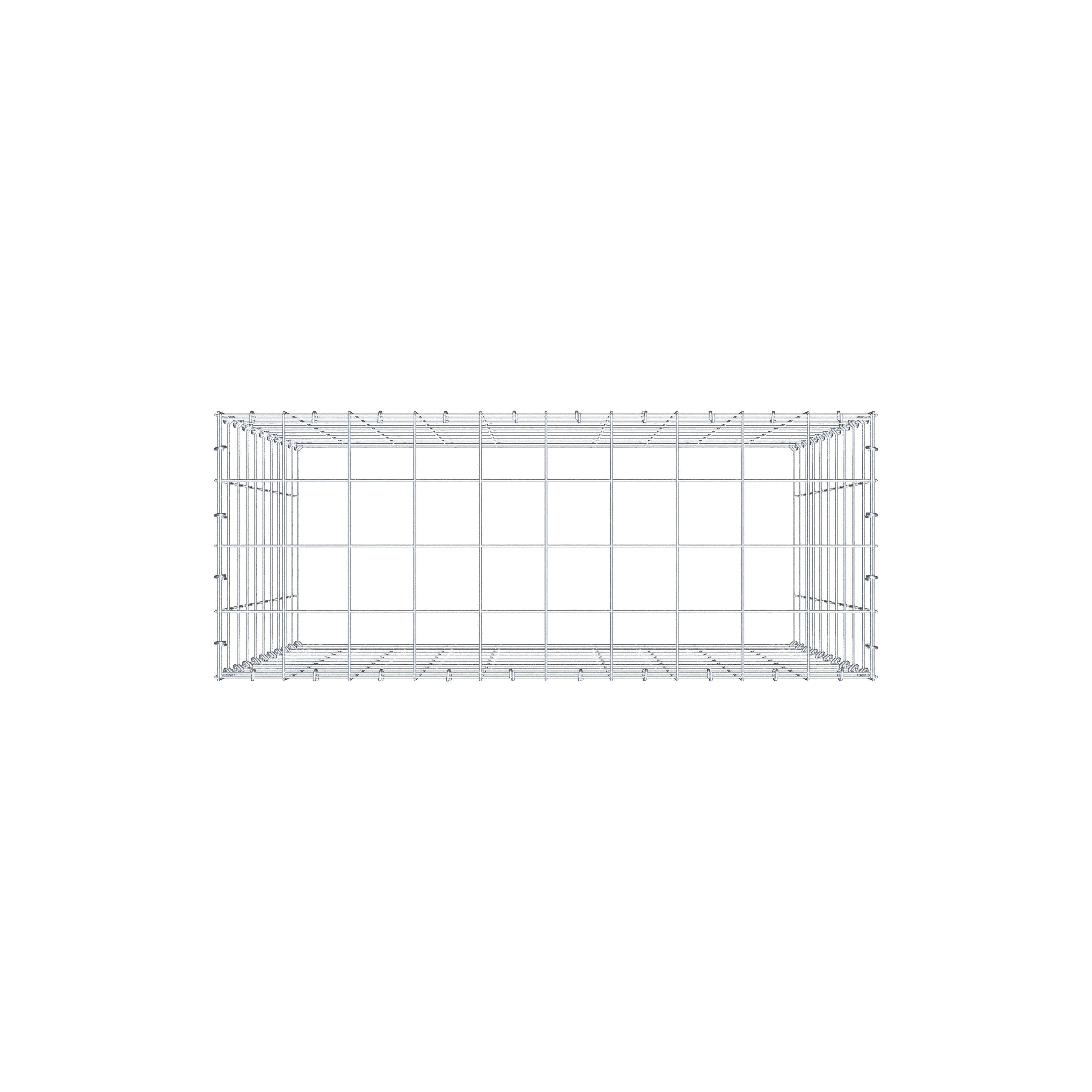Type 3 oplegkorf 100 cm x 100 cm x 40 cm (L x H x D), maaswijdte 10 cm x 10 cm, C-ring