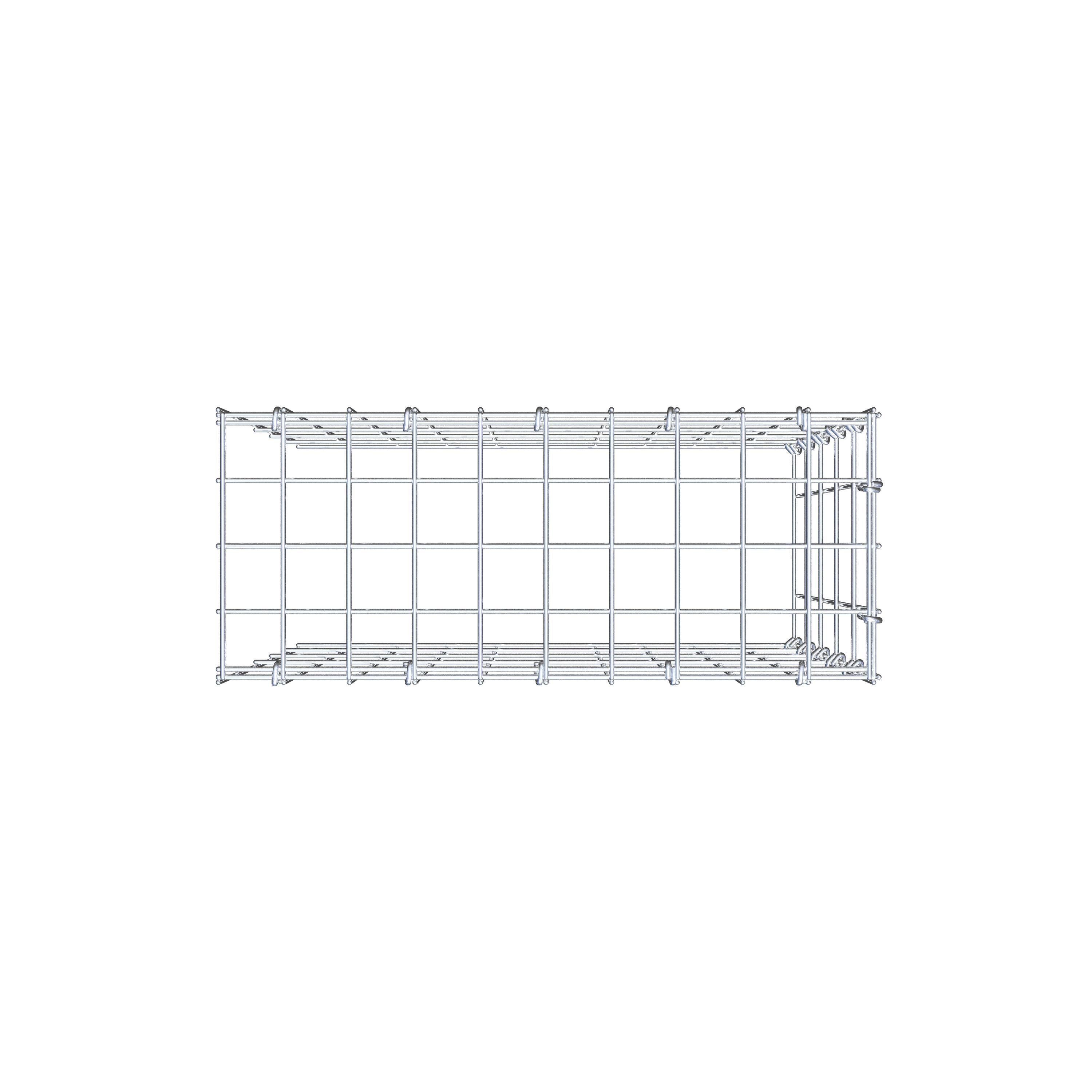 Mounted gabion type 4 50 cm x 50 cm x 20 cm (L x H x D), mesh size 5 cm x 10 cm, C-ring